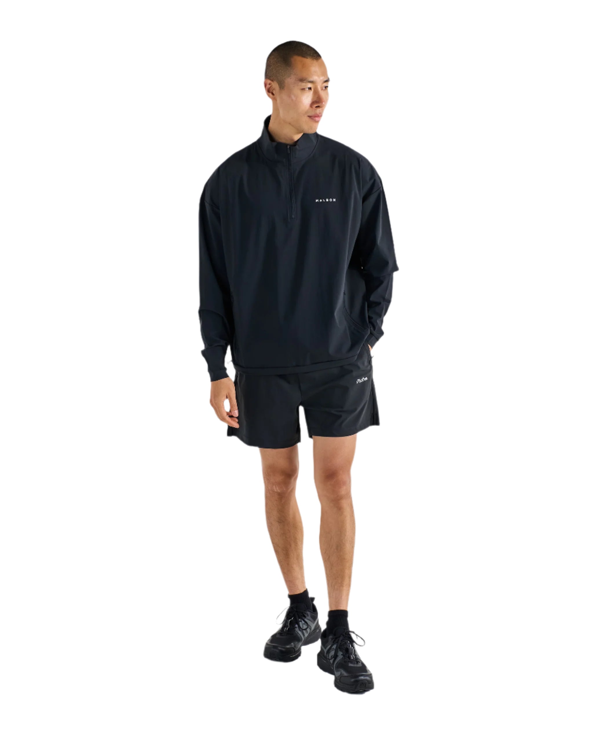 Performance Quarter Zip Shell Pullover | Black