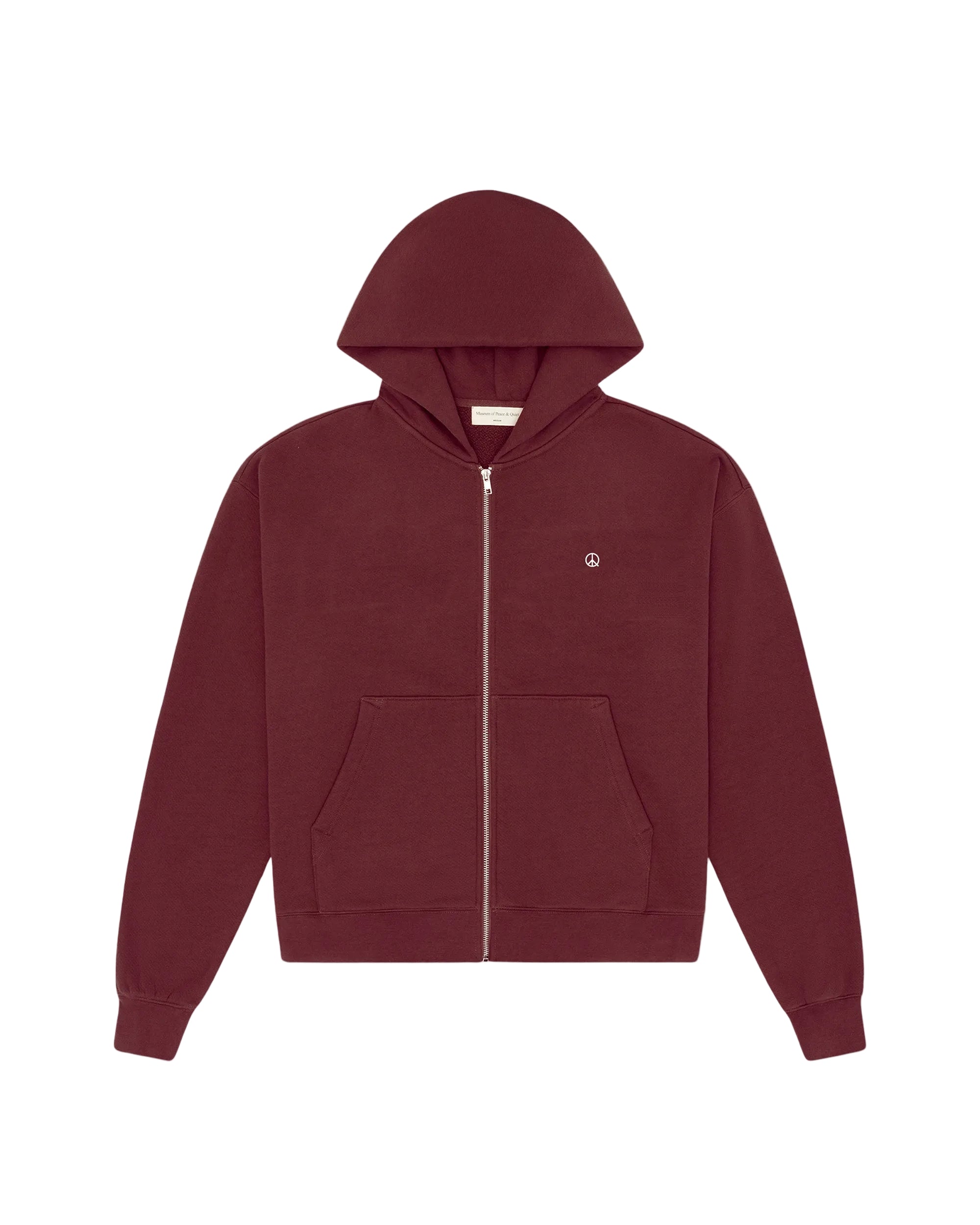 Wordmark Zip Up Hoodie | Burgandy