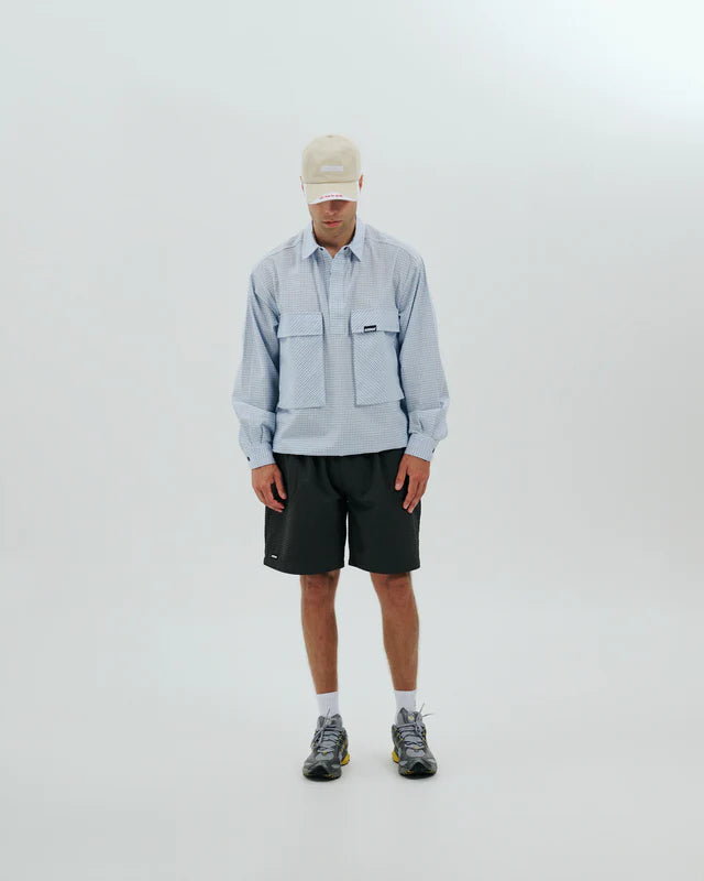 Plaid Tactical Overshirt | White/Blue