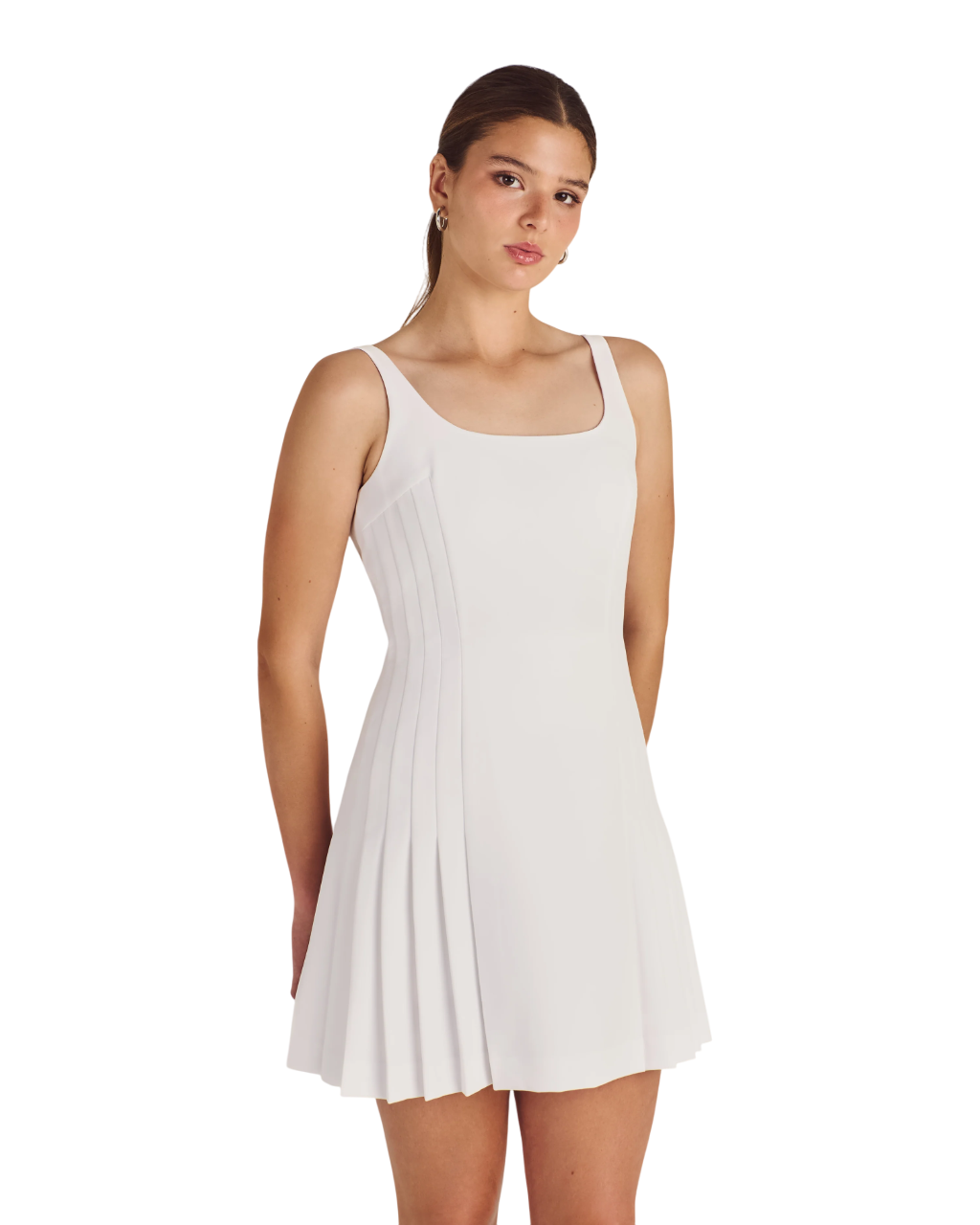 Gia Pleated Mini Dress | White