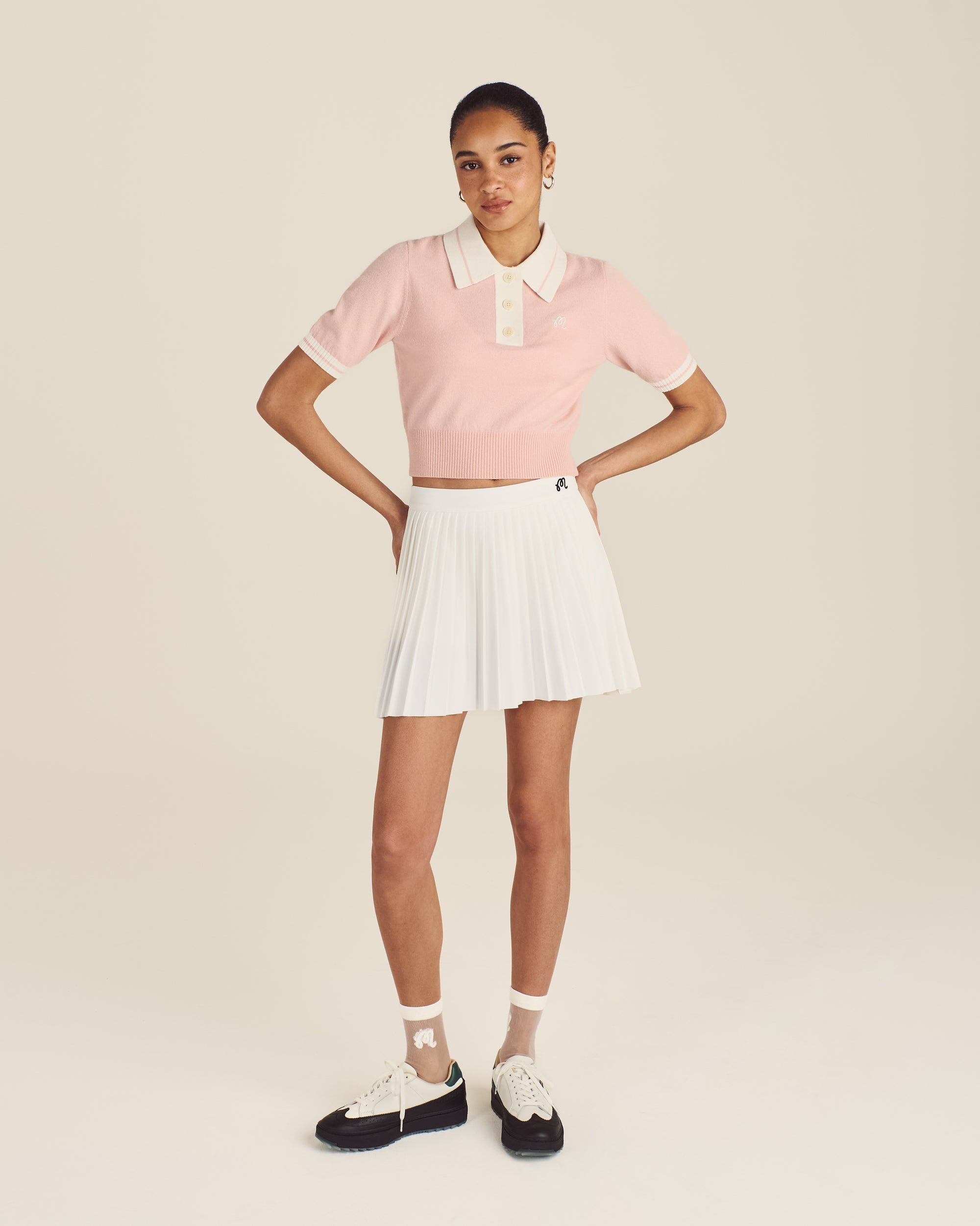 Mikayla Knit Polo | Dusty Rose