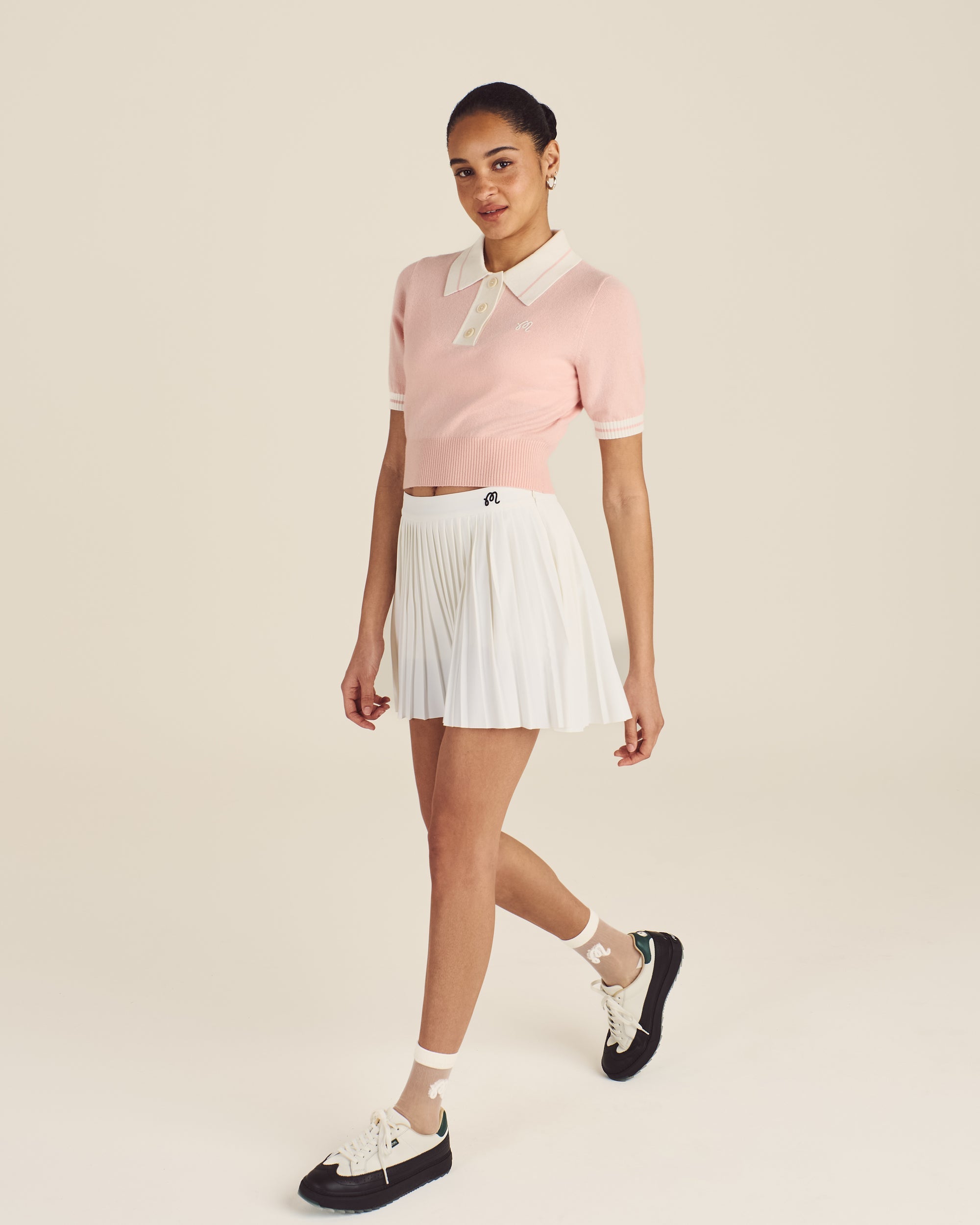 Mikayla Knit Polo | Dusty Rose