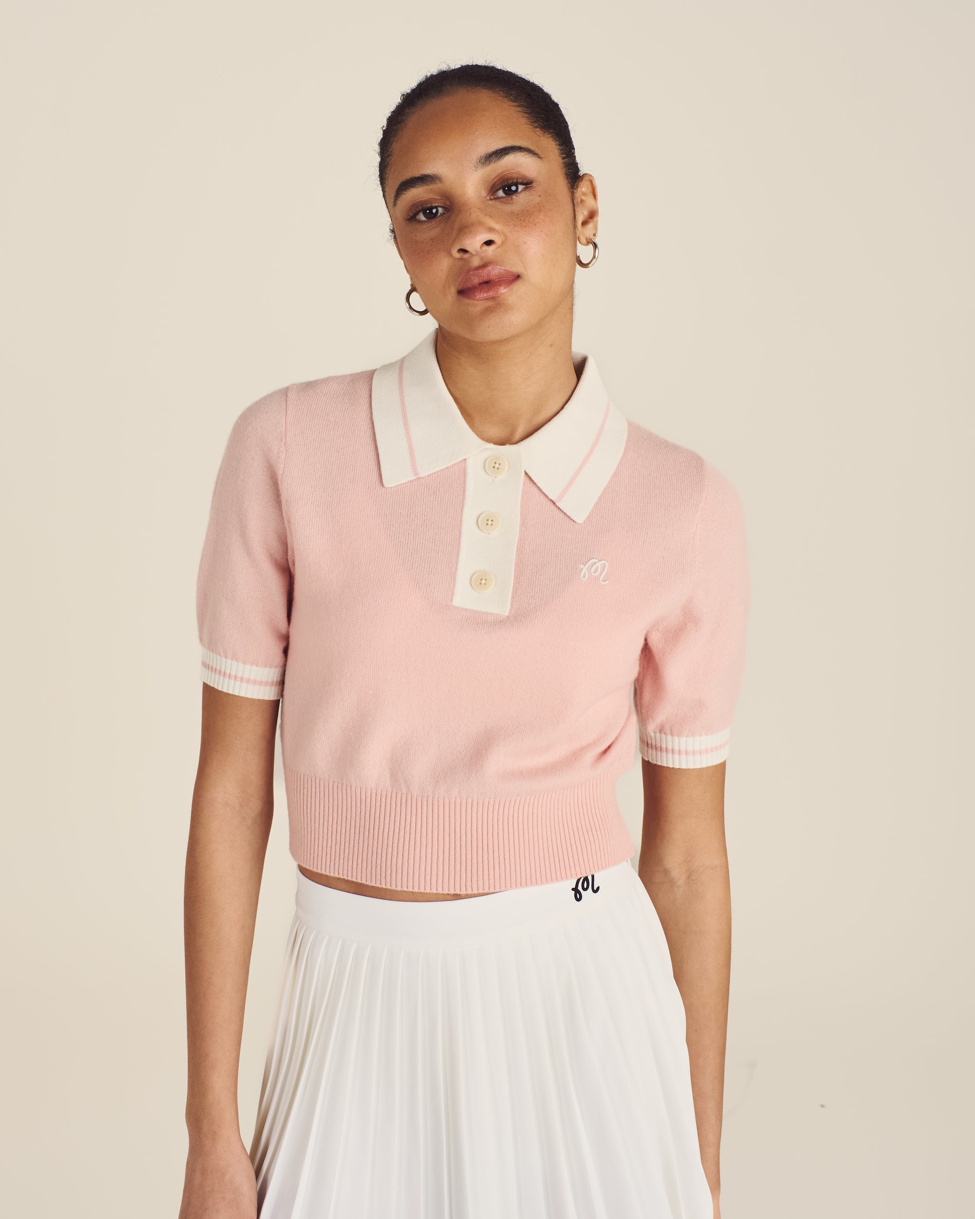 Mikayla Knit Polo | Dusty Rose
