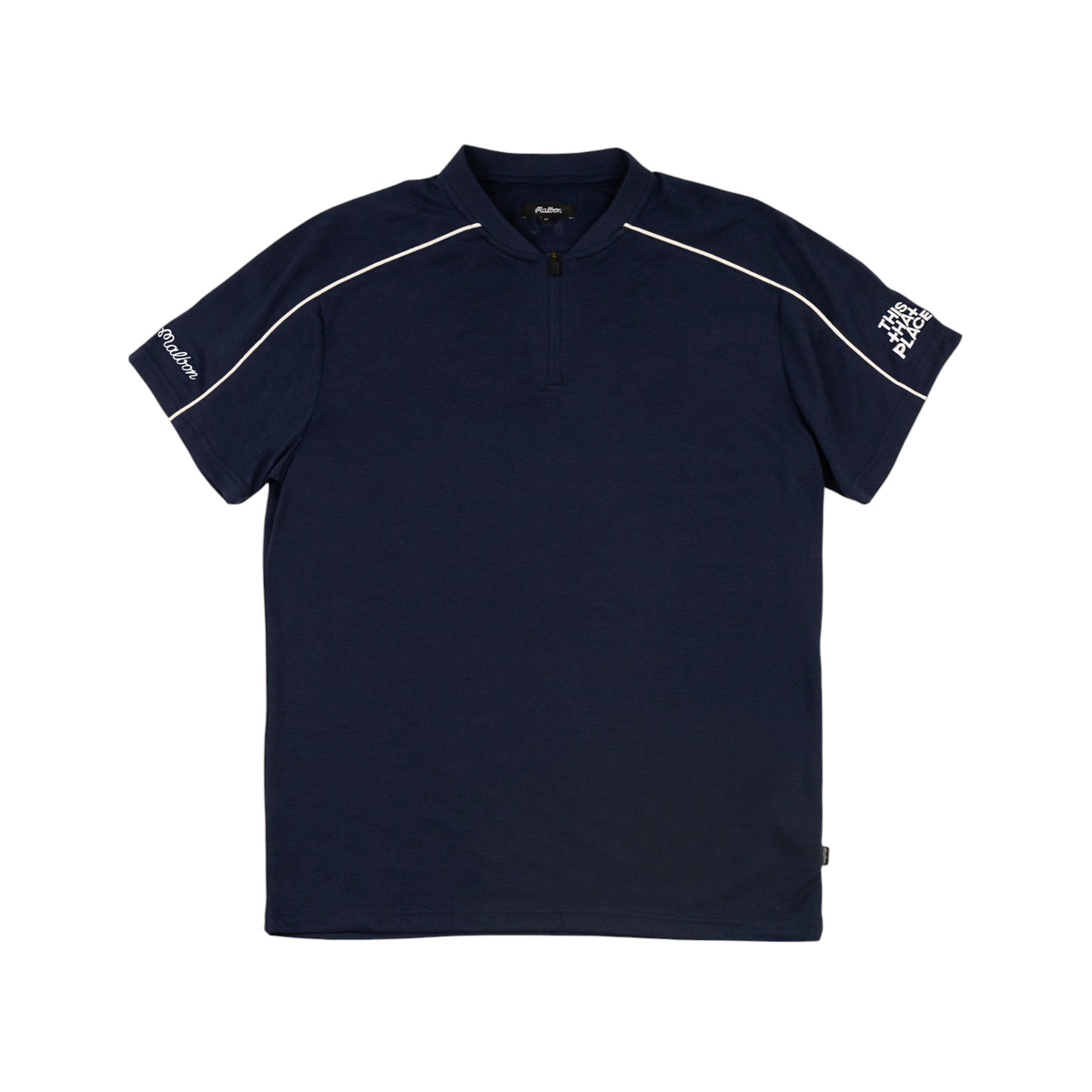 Malbon x TTP Performance Zip Blade Collar Polo _ Navy | Malbon