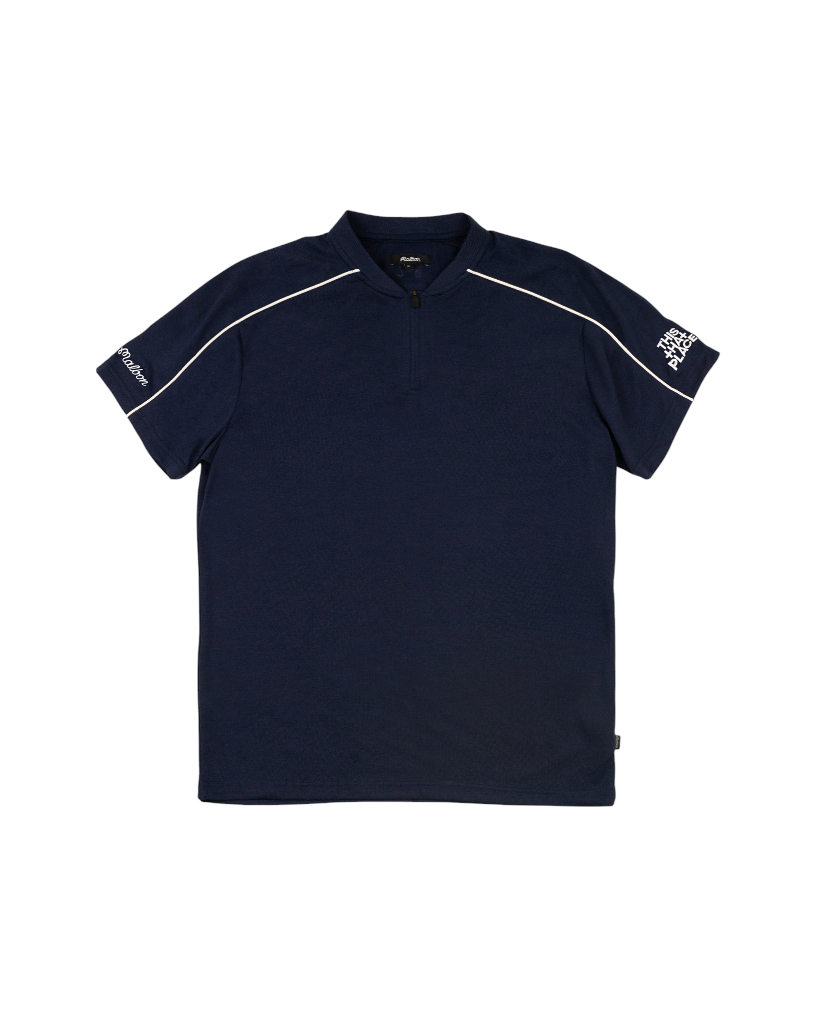 Malbon x TTP Performance Zip Blade Collar Polo | Navy