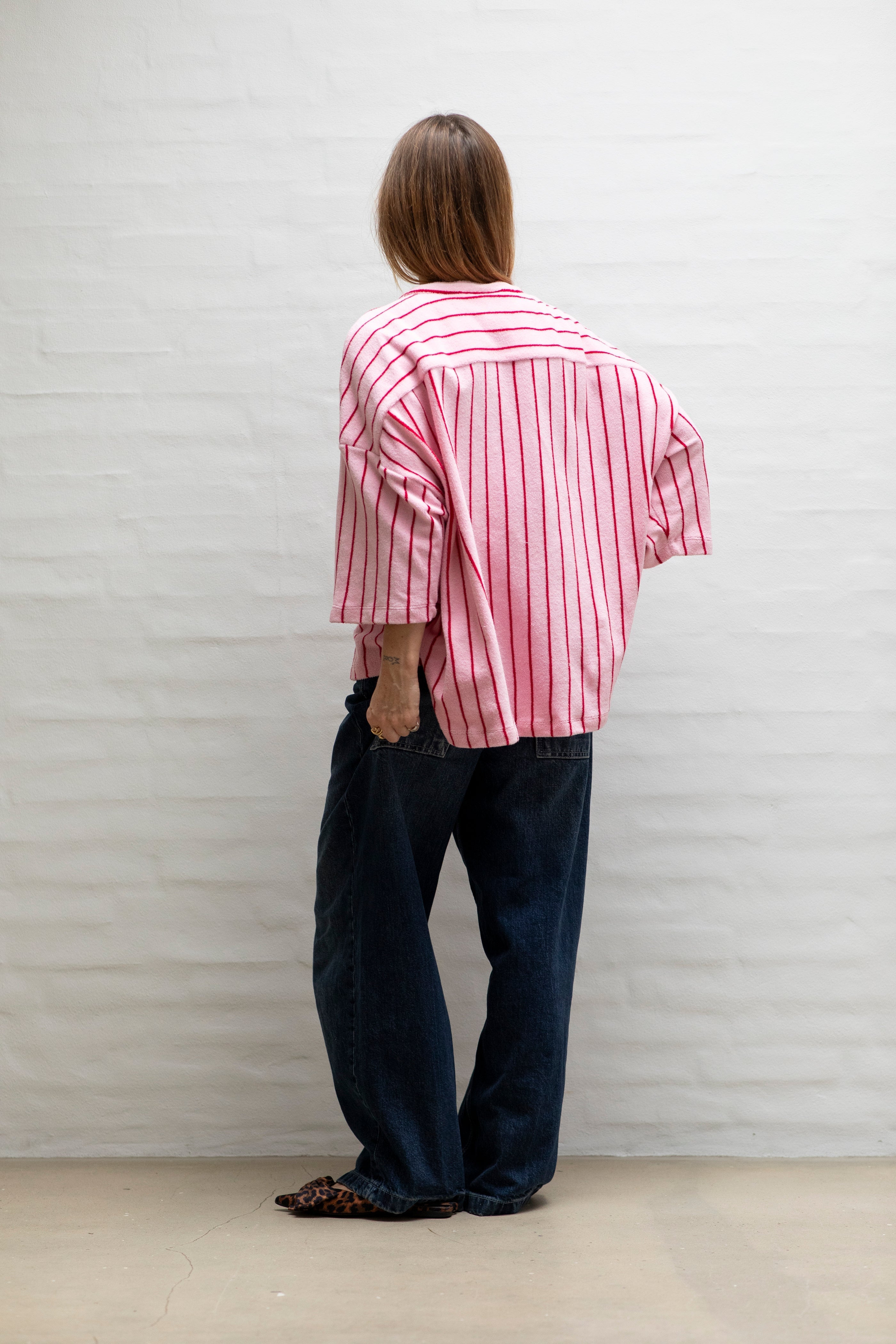 Naram Oversized Shirt, baby pink & ski patrol