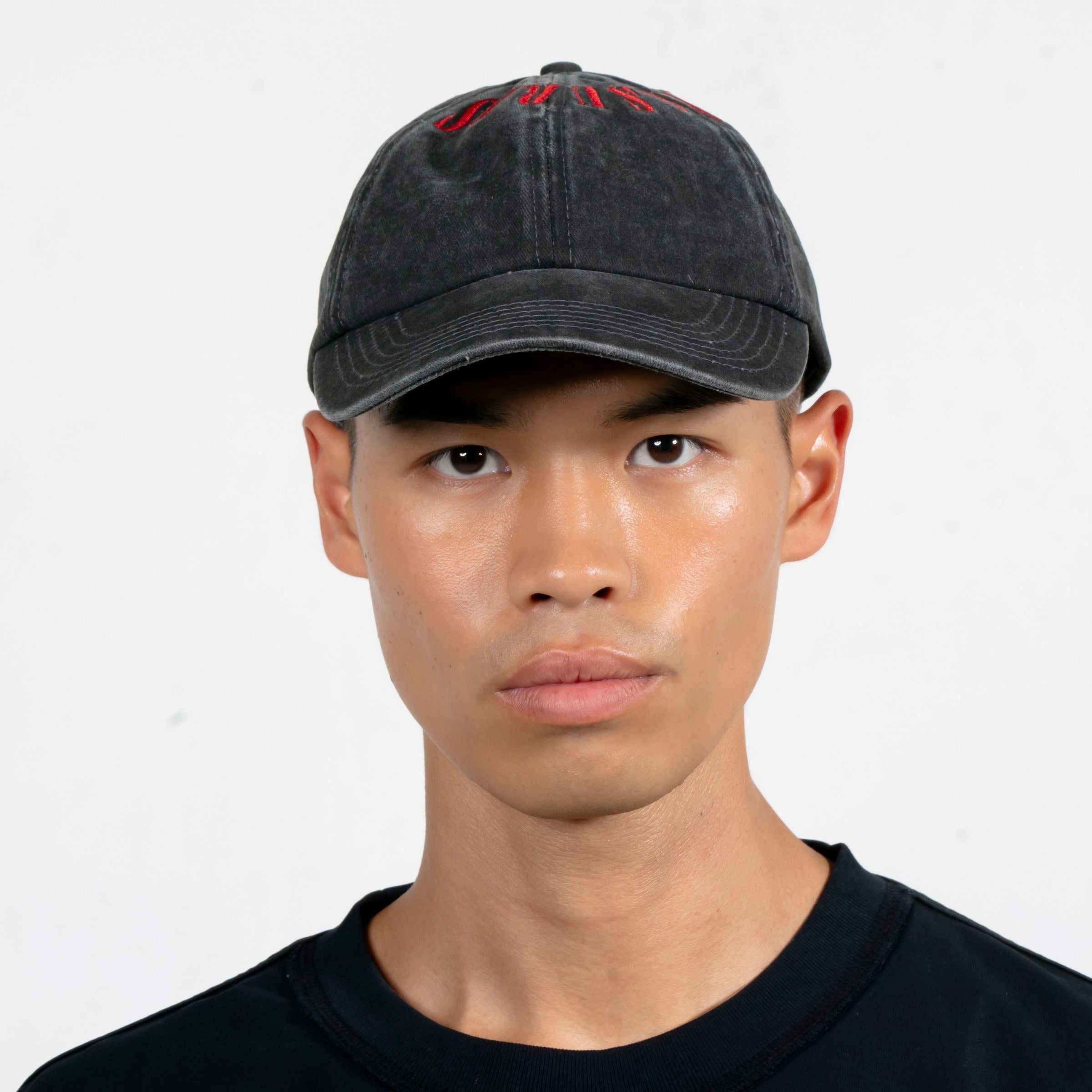 Onyx Crown Washed Cap 'Black/Red'