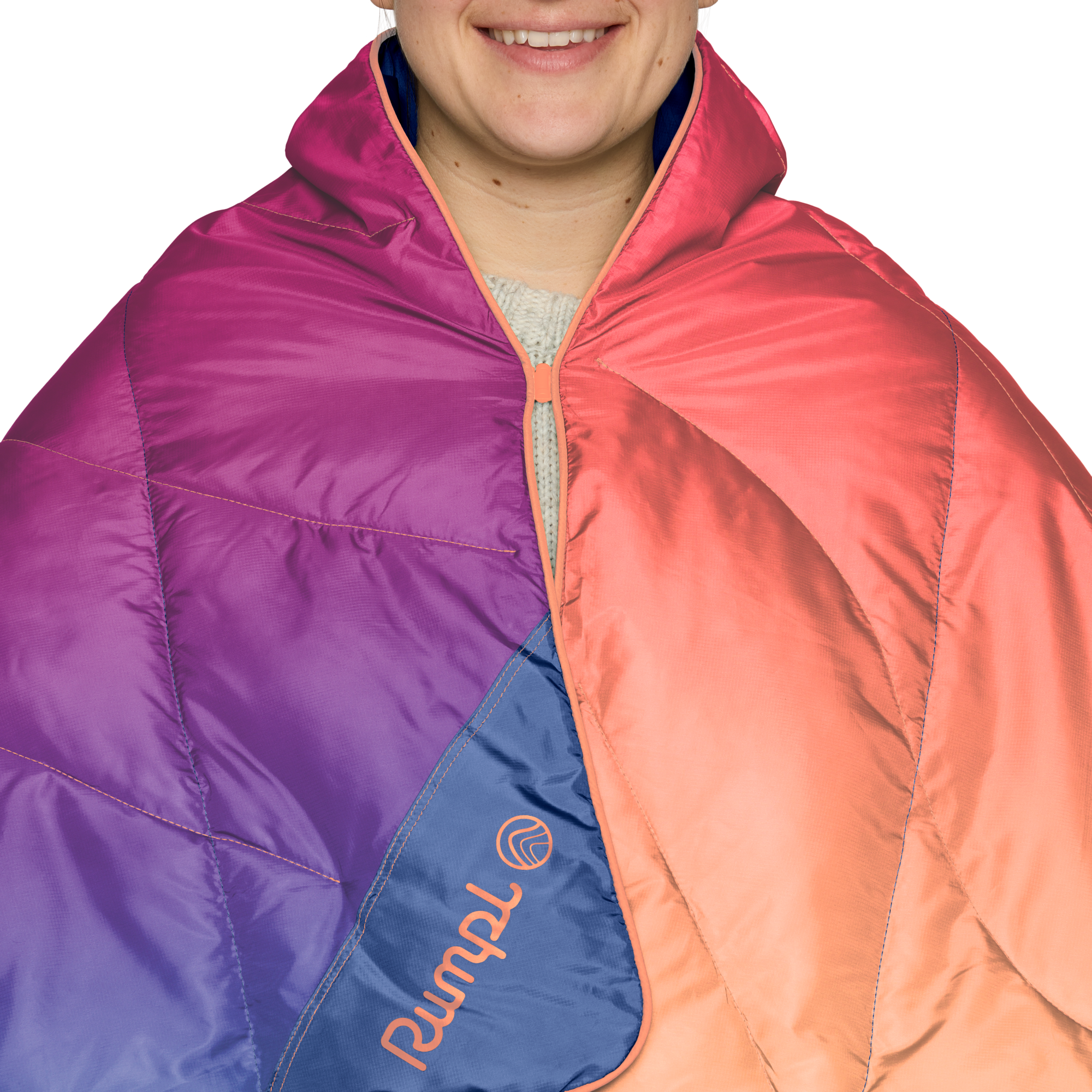 Travel Puffy Blanket - Sunset Spectrum Fade