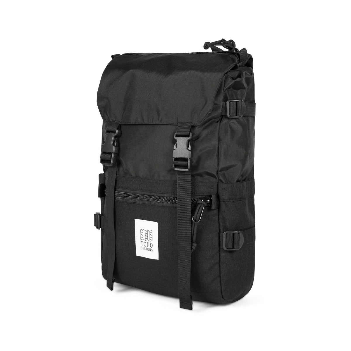 3/4 Front Product Shot of the Topo Designs Rover Pack Classic in Black