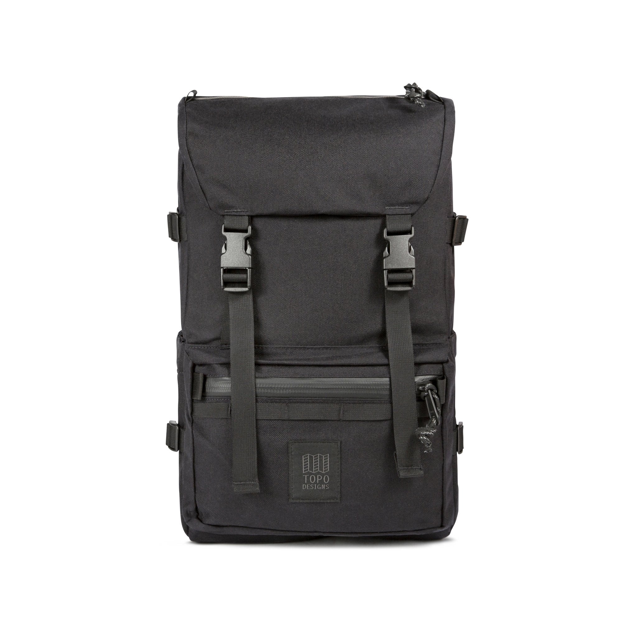 Front Product Shot of the Topo Designs Rover Pack Tech in Black