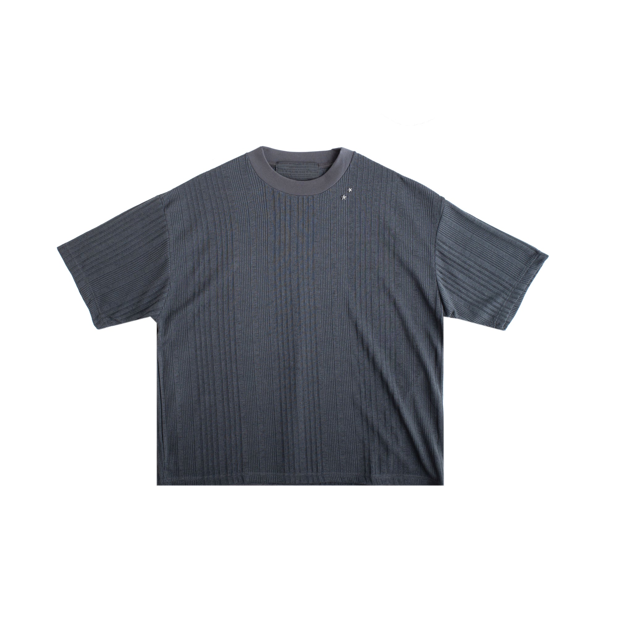 Stripe Knit Ss Tee | Charcoal