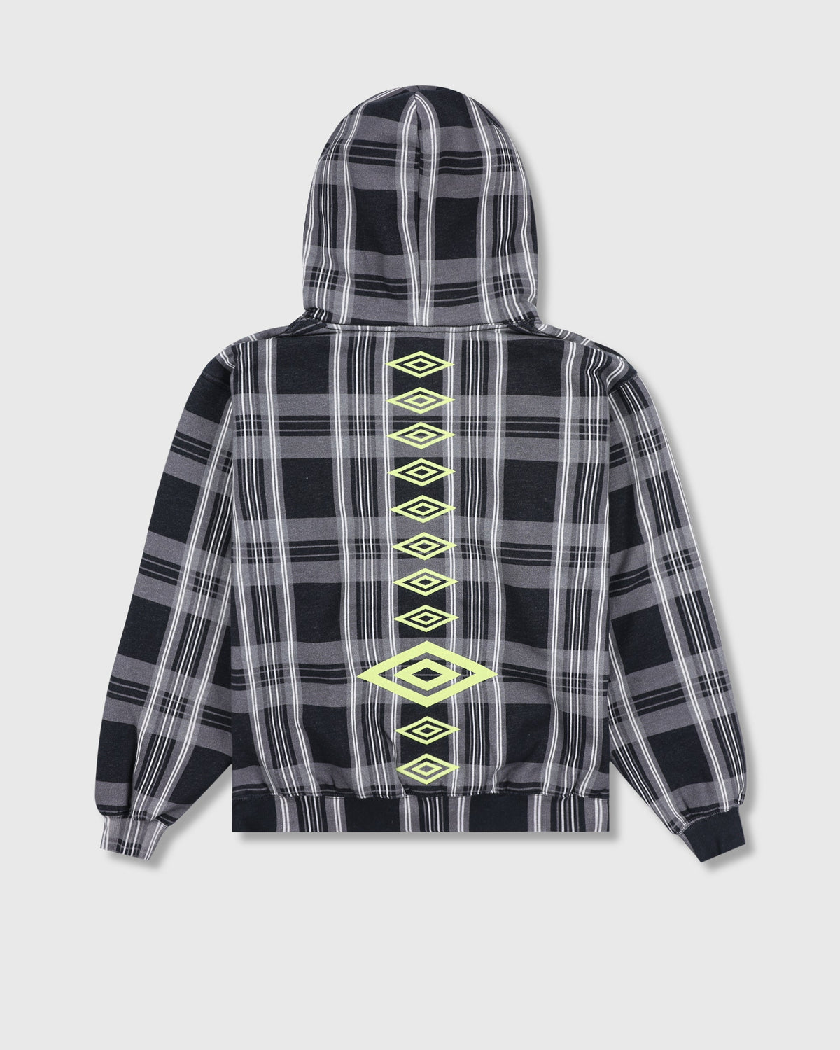 Umbro X Pleasures Spine Plaid Hoodie | Black