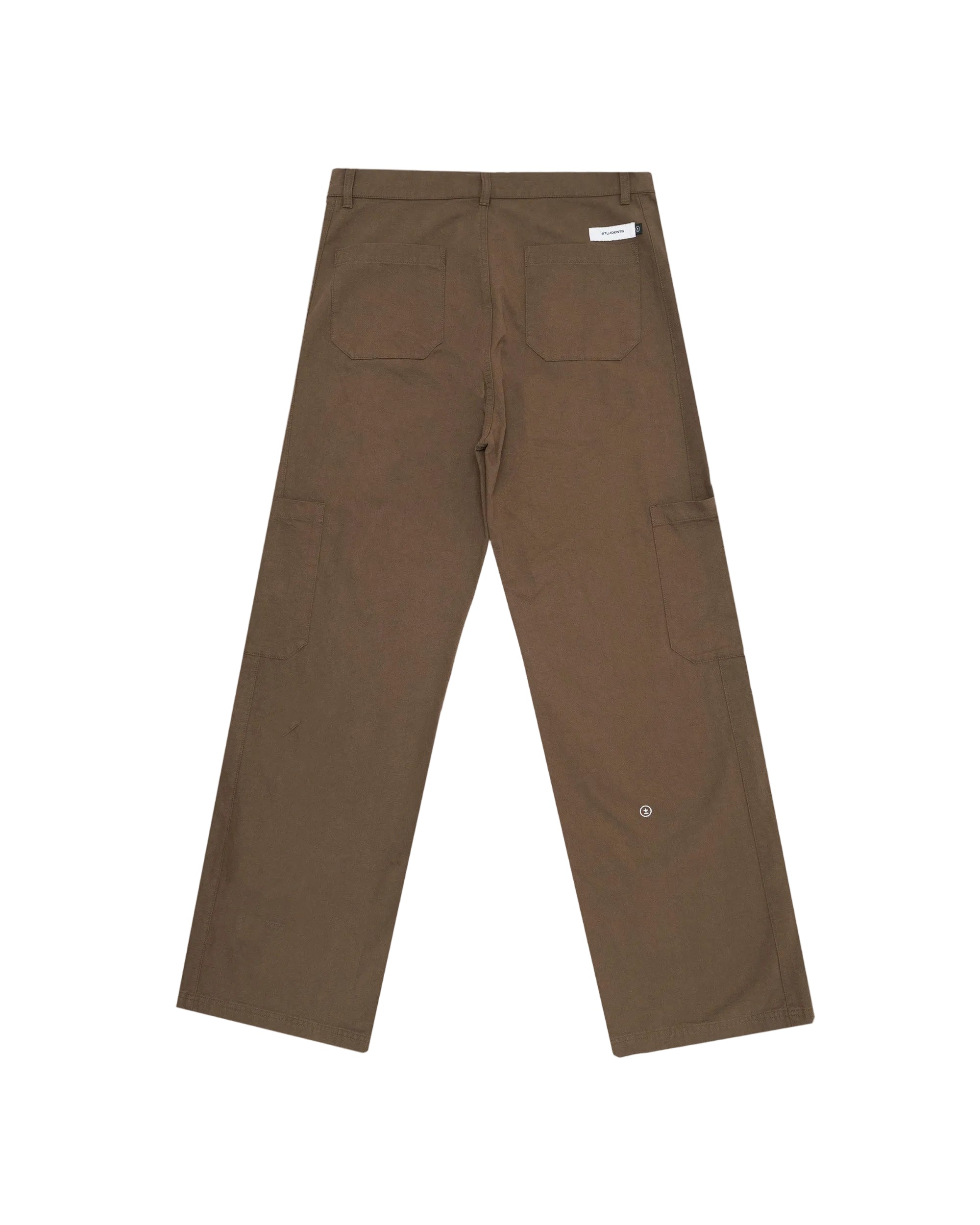 Brown cargo pants on a white background