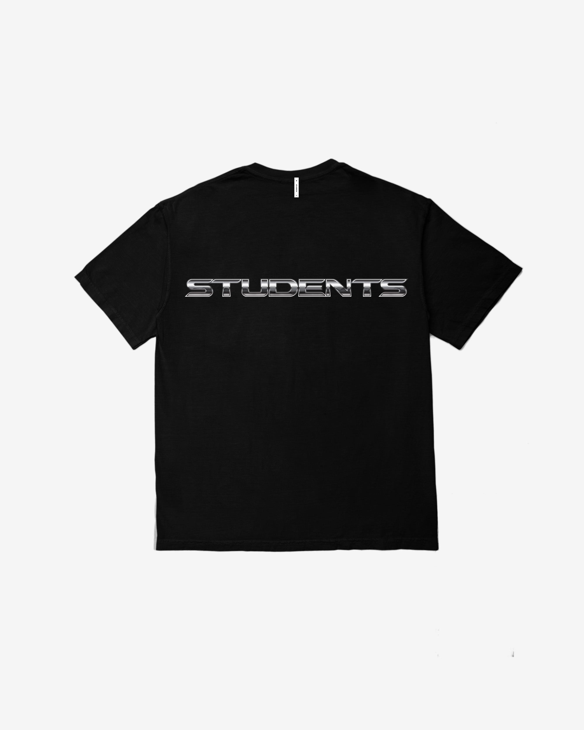 Black t shirt with 'STUDENTS' text