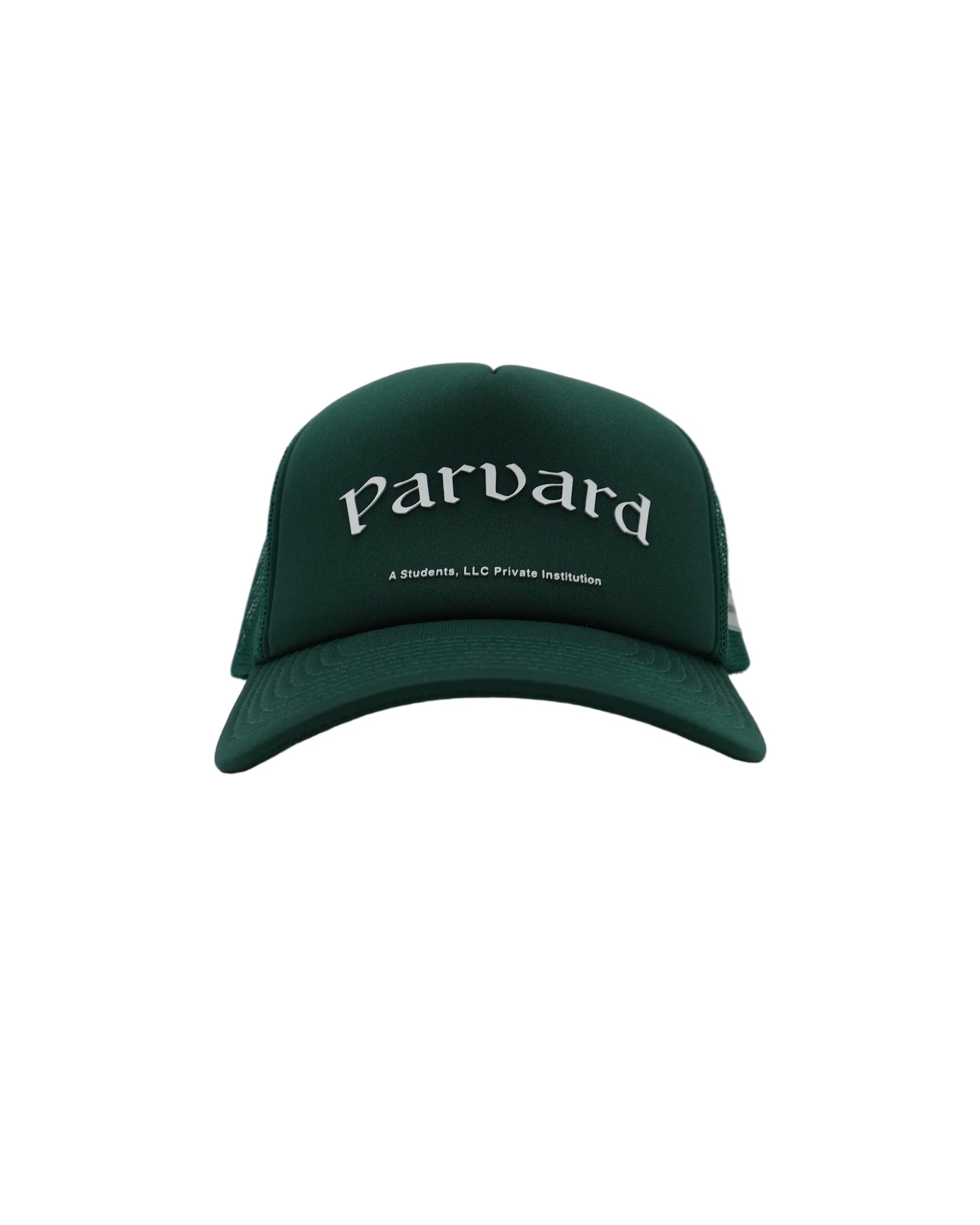 Green cap with 'Parvard' text on a white background
