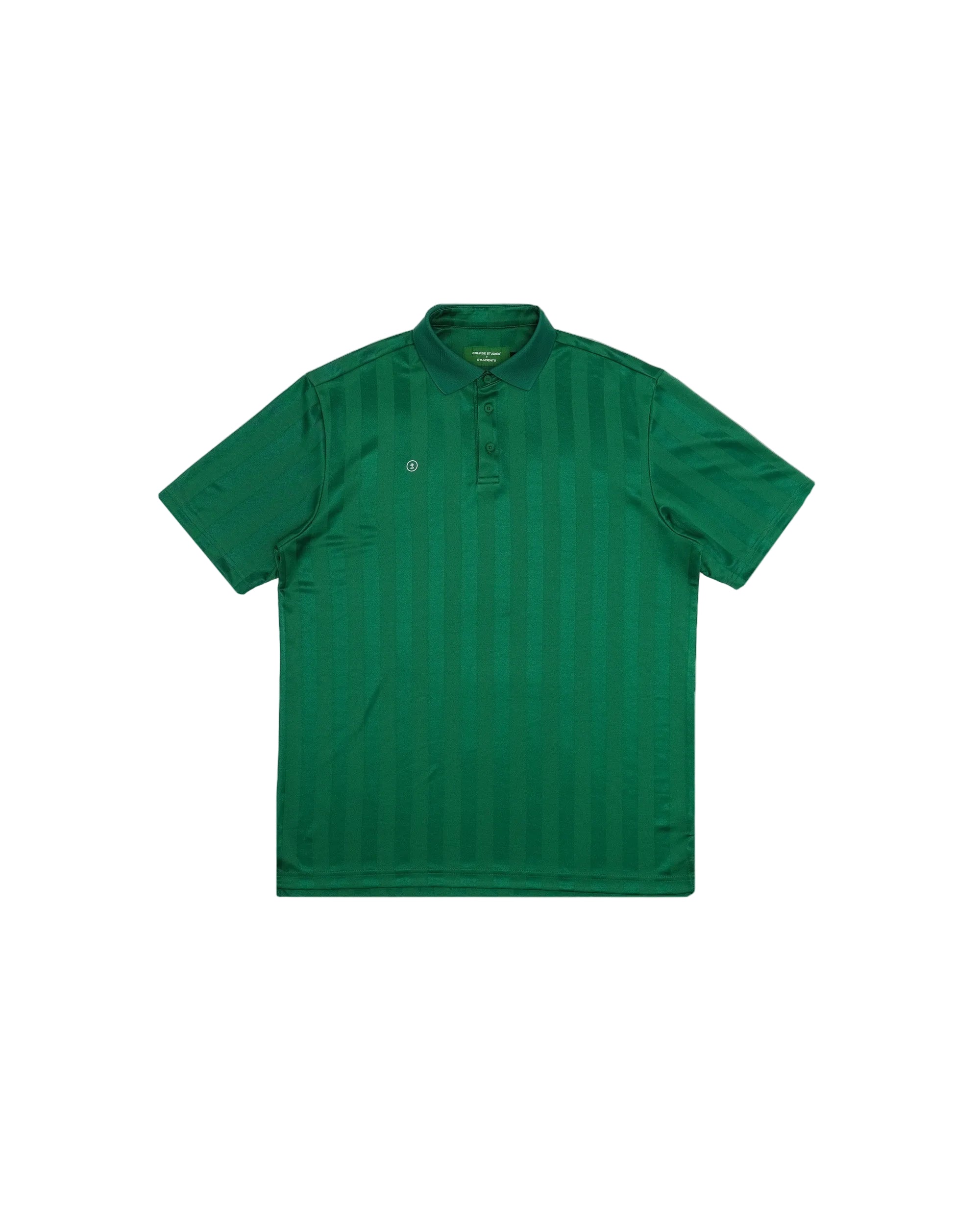 Green polo shirt on a white background