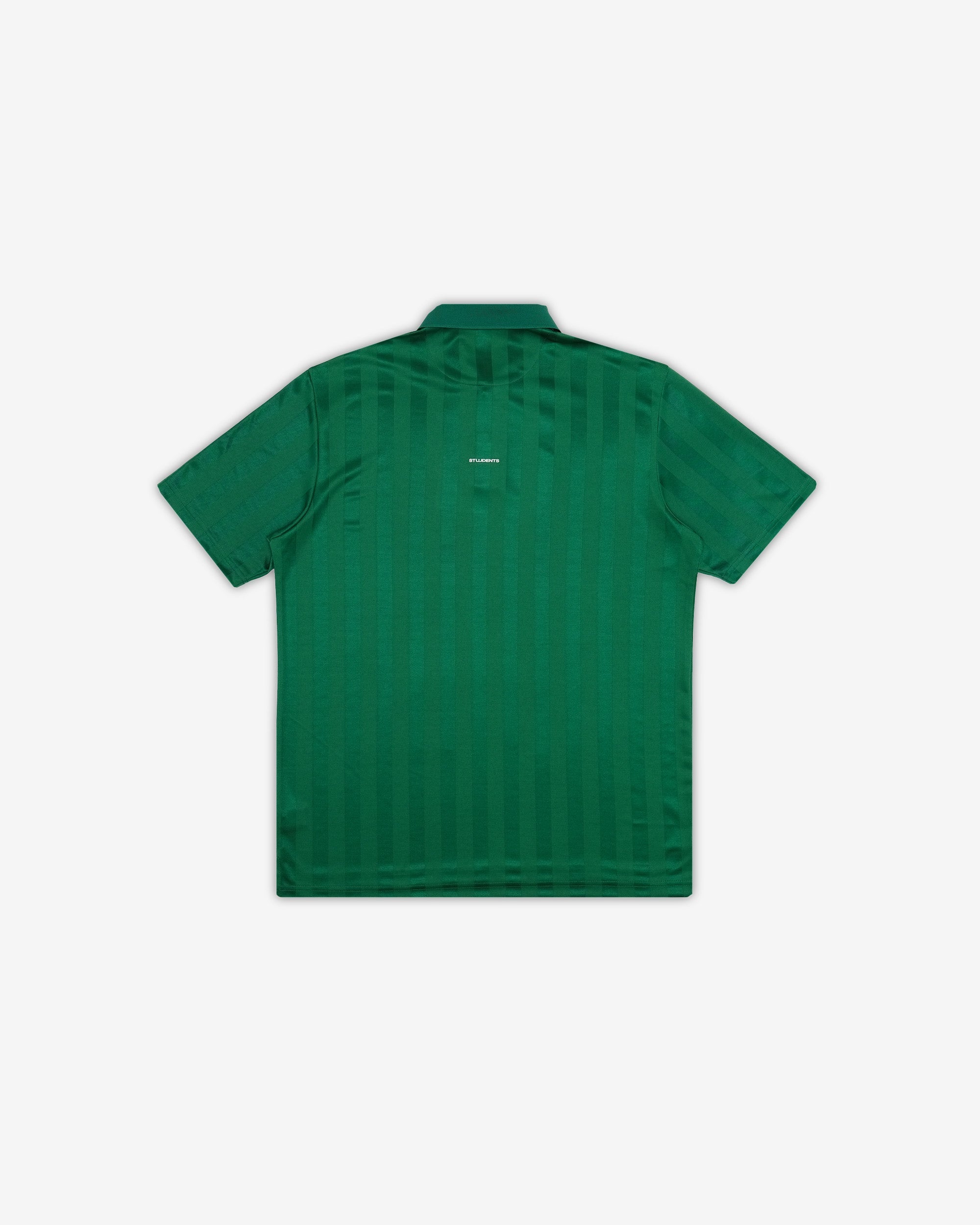 Green polo shirt on a white background