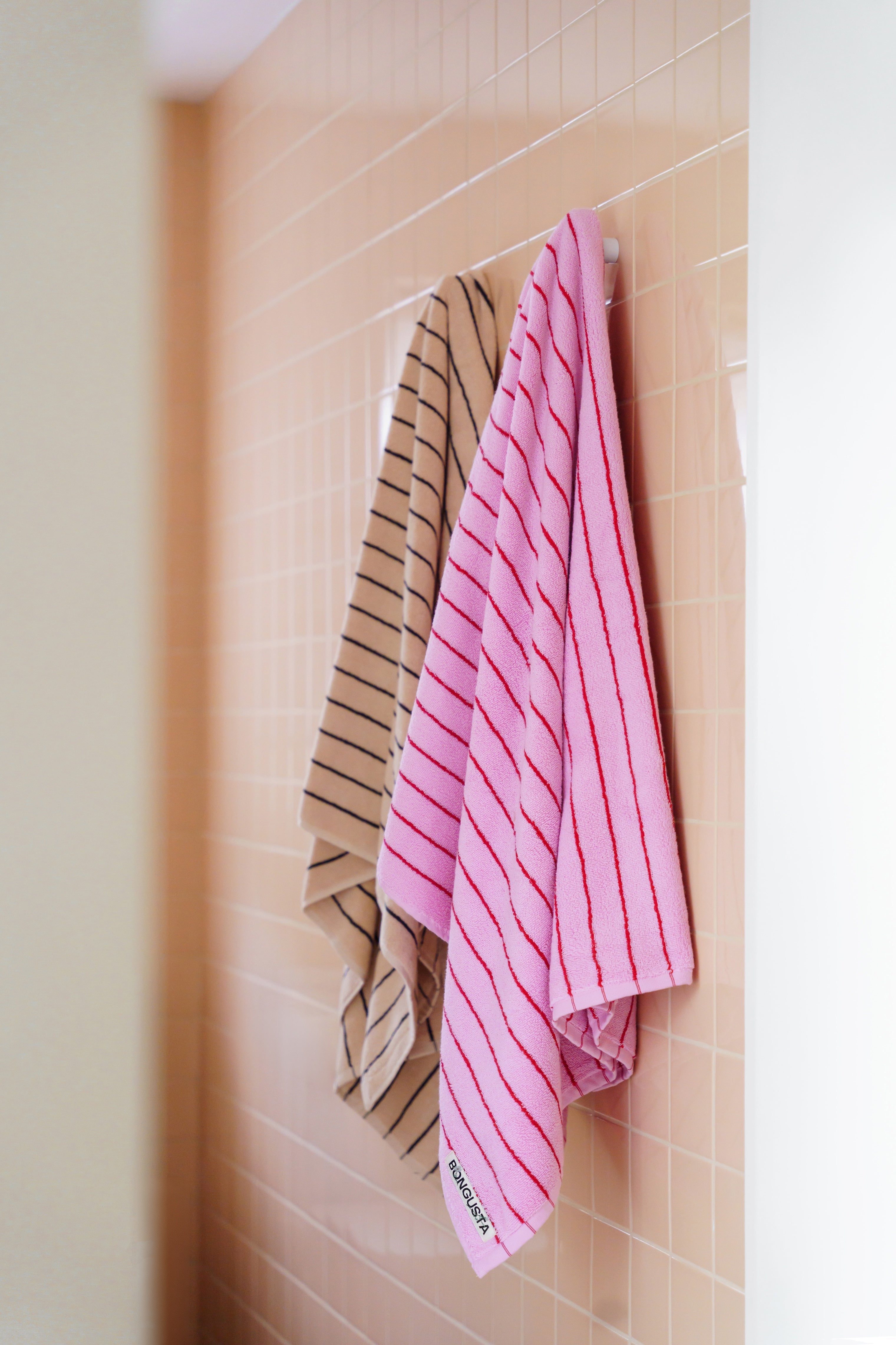Naram Towels, baby pink & ski patrol