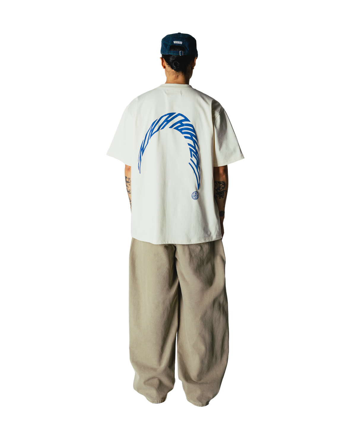 Baine Warp Tee | Off White Cobalt Blue
