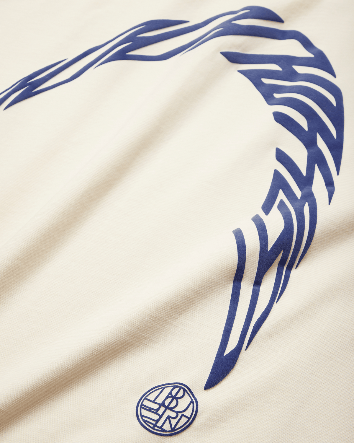 Baine Warp Tee | Off White Cobalt Blue