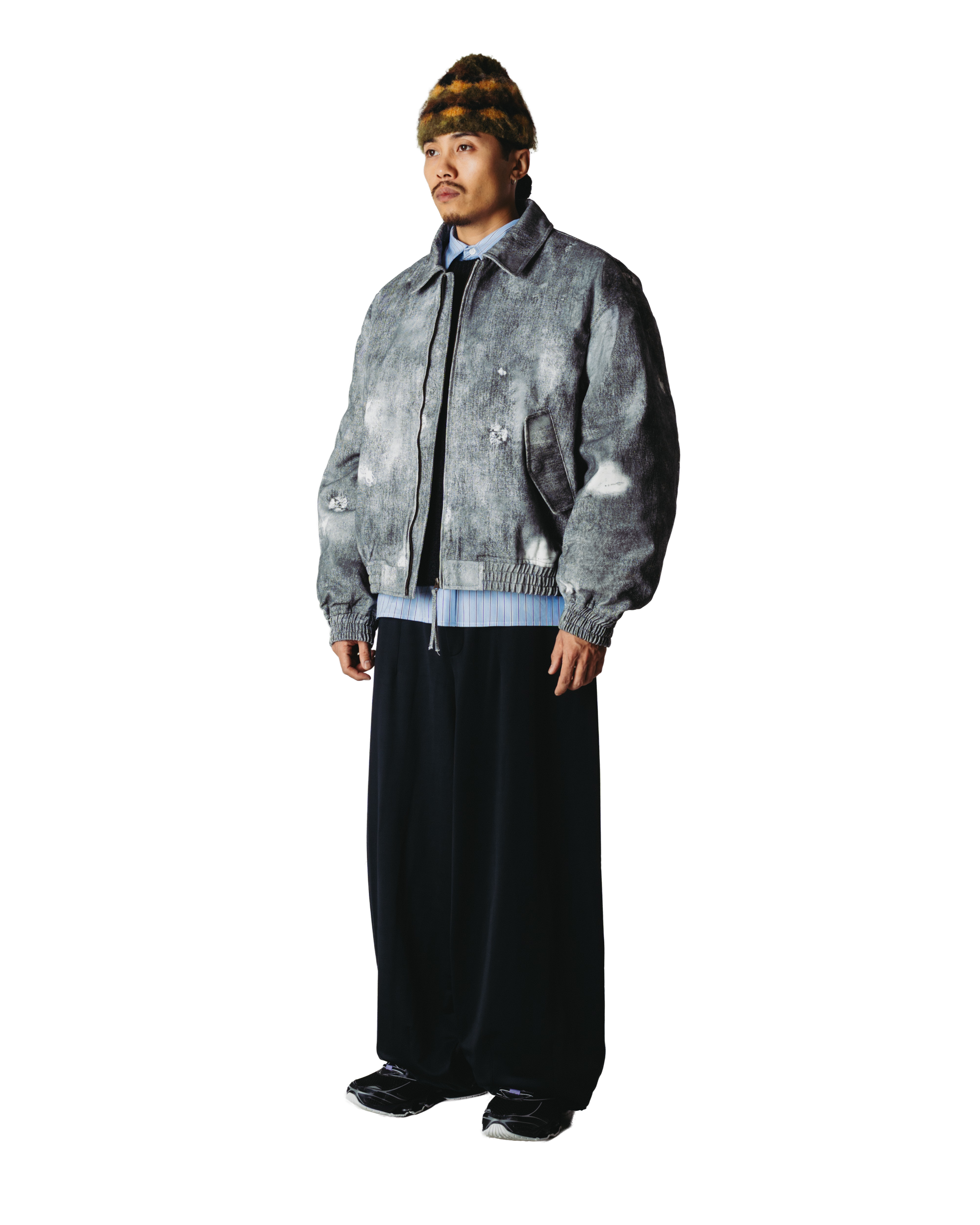 Bao Printed Jacket | Grey-black