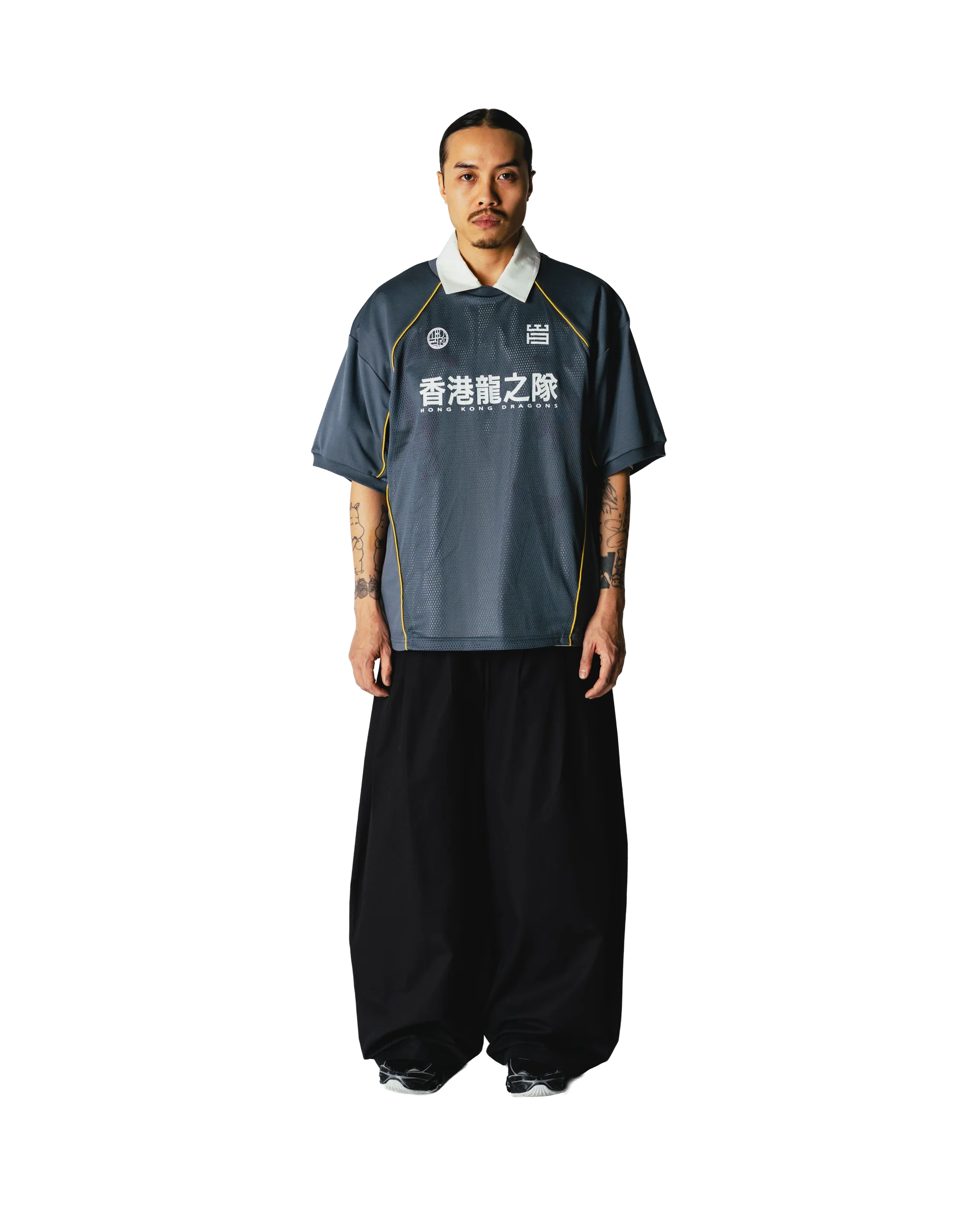 Beam Mesh Cut Tee | Slate Blue