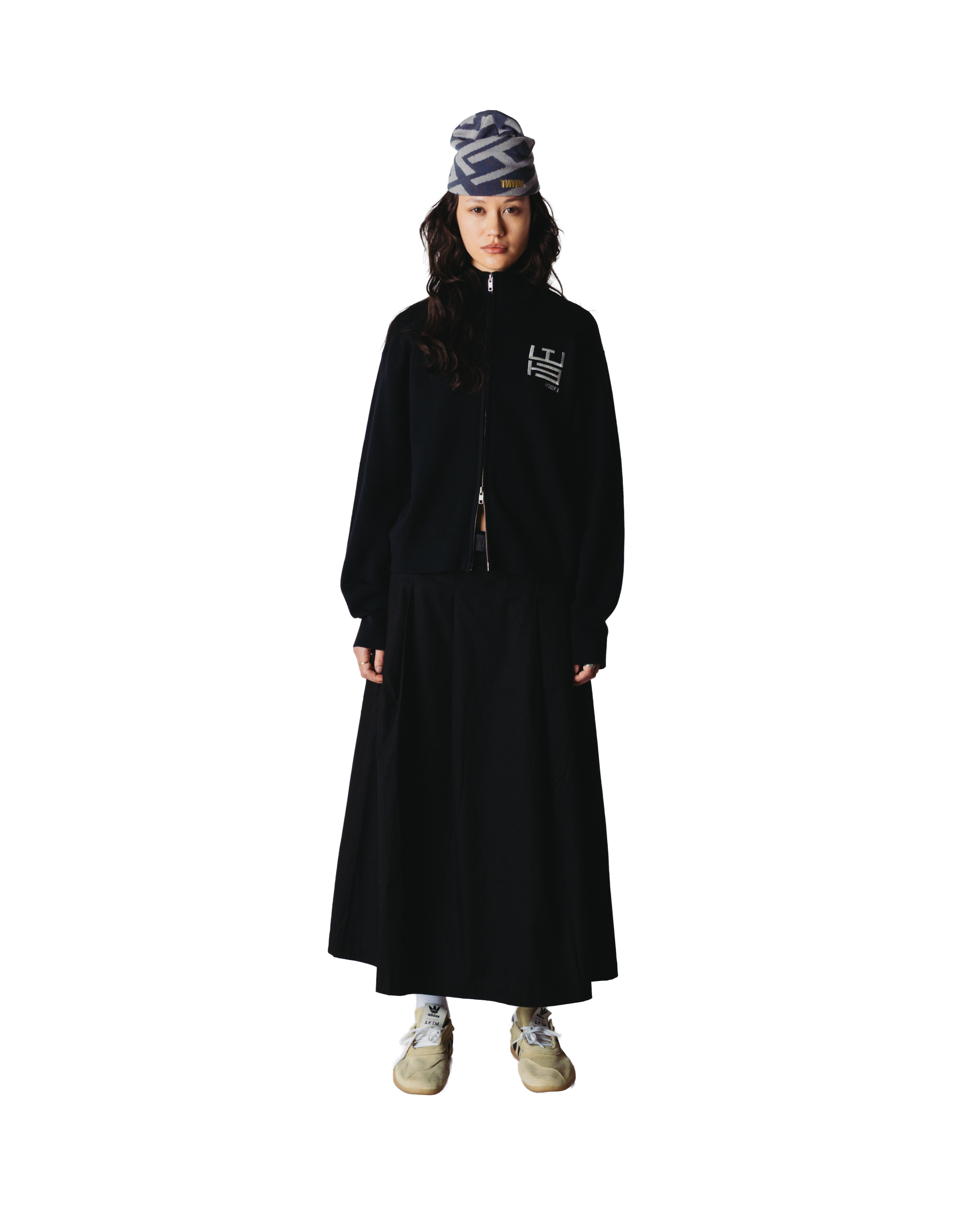 Fang Full Zip Cardigan | Black
