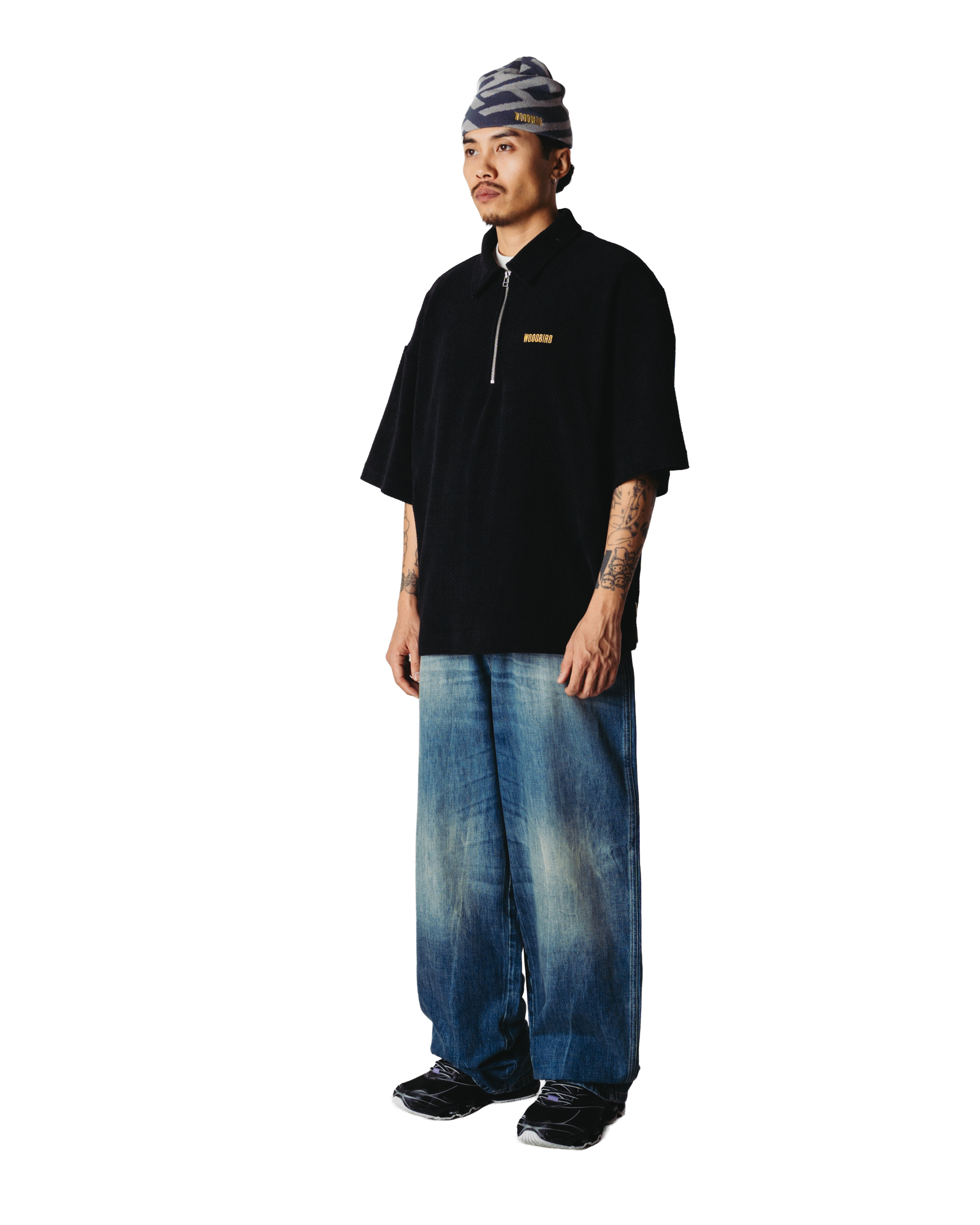 Hiro Ss Jiu Zip Polo | Black
