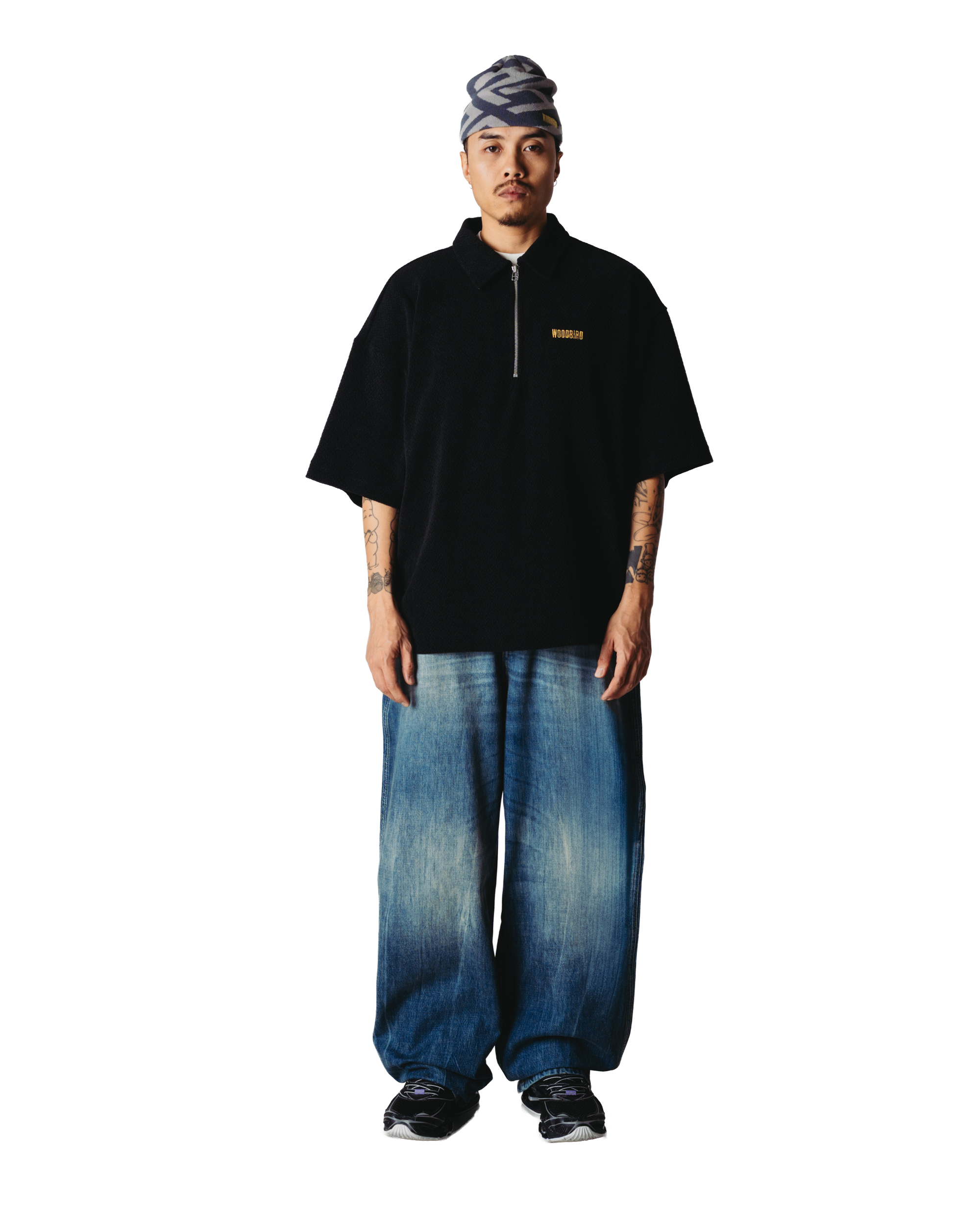 Hiro Ss Jiu Zip Polo | Black