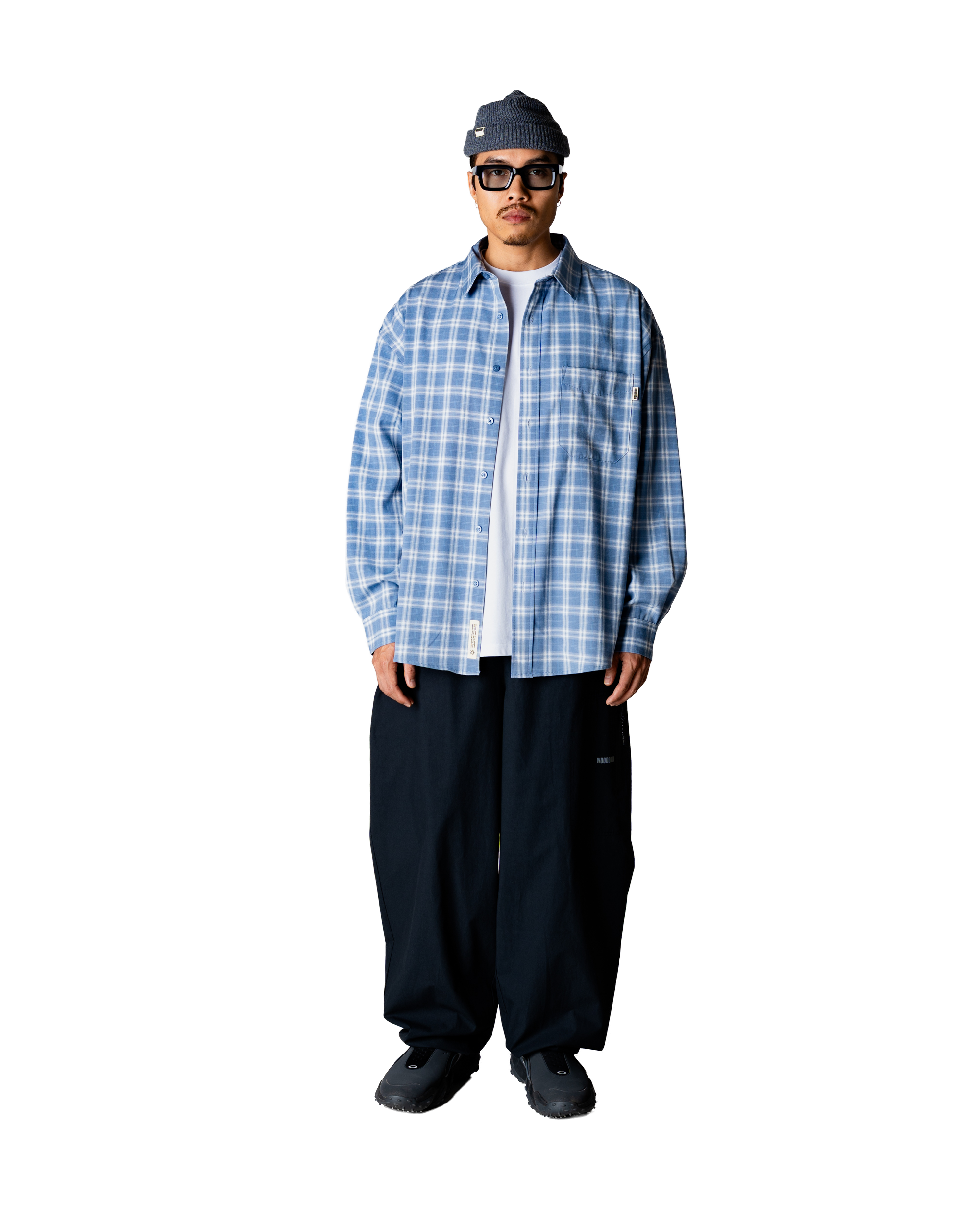 Jong Dobby Check Shirt | Light Blue