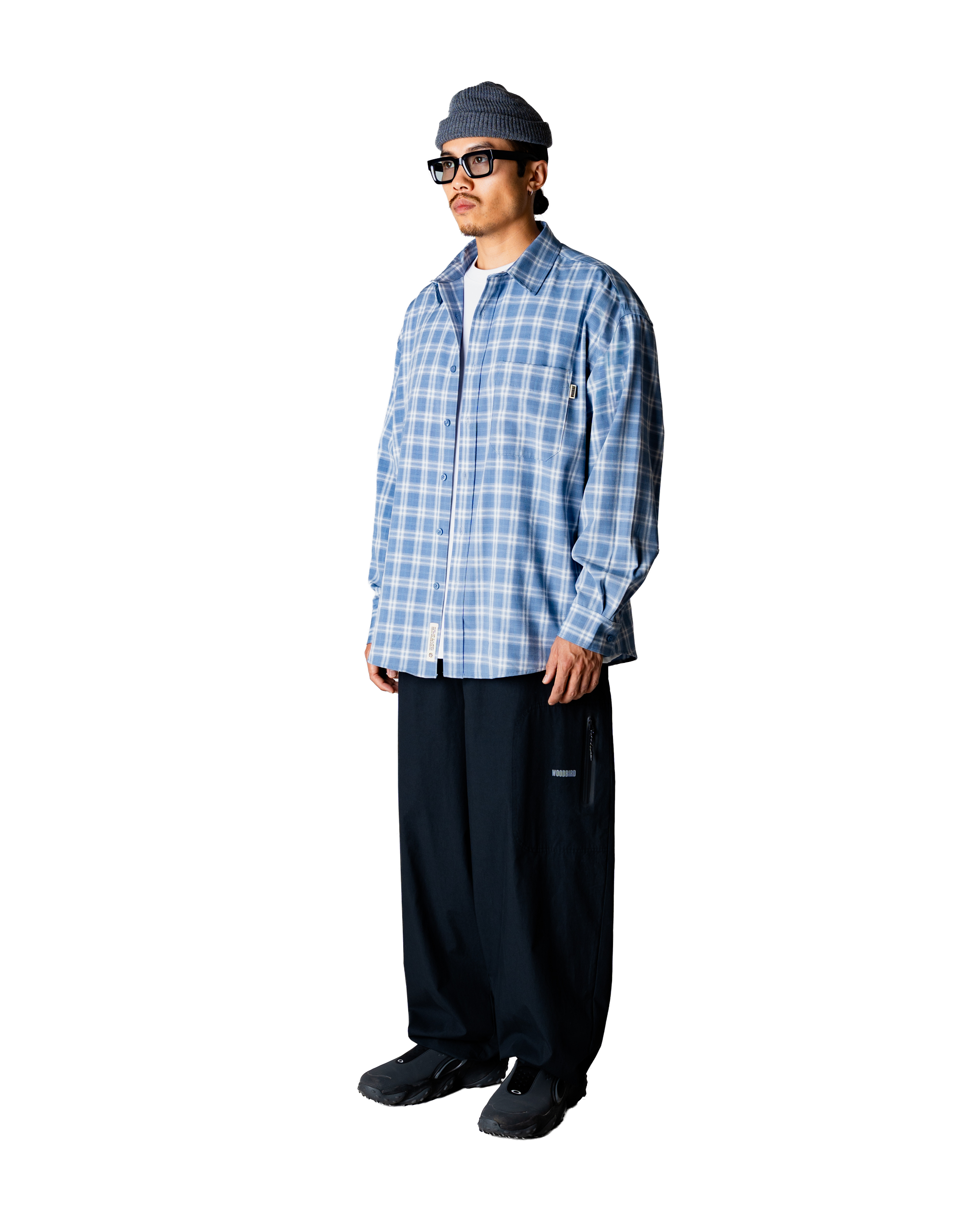 Jong Dobby Check Shirt | Light Blue