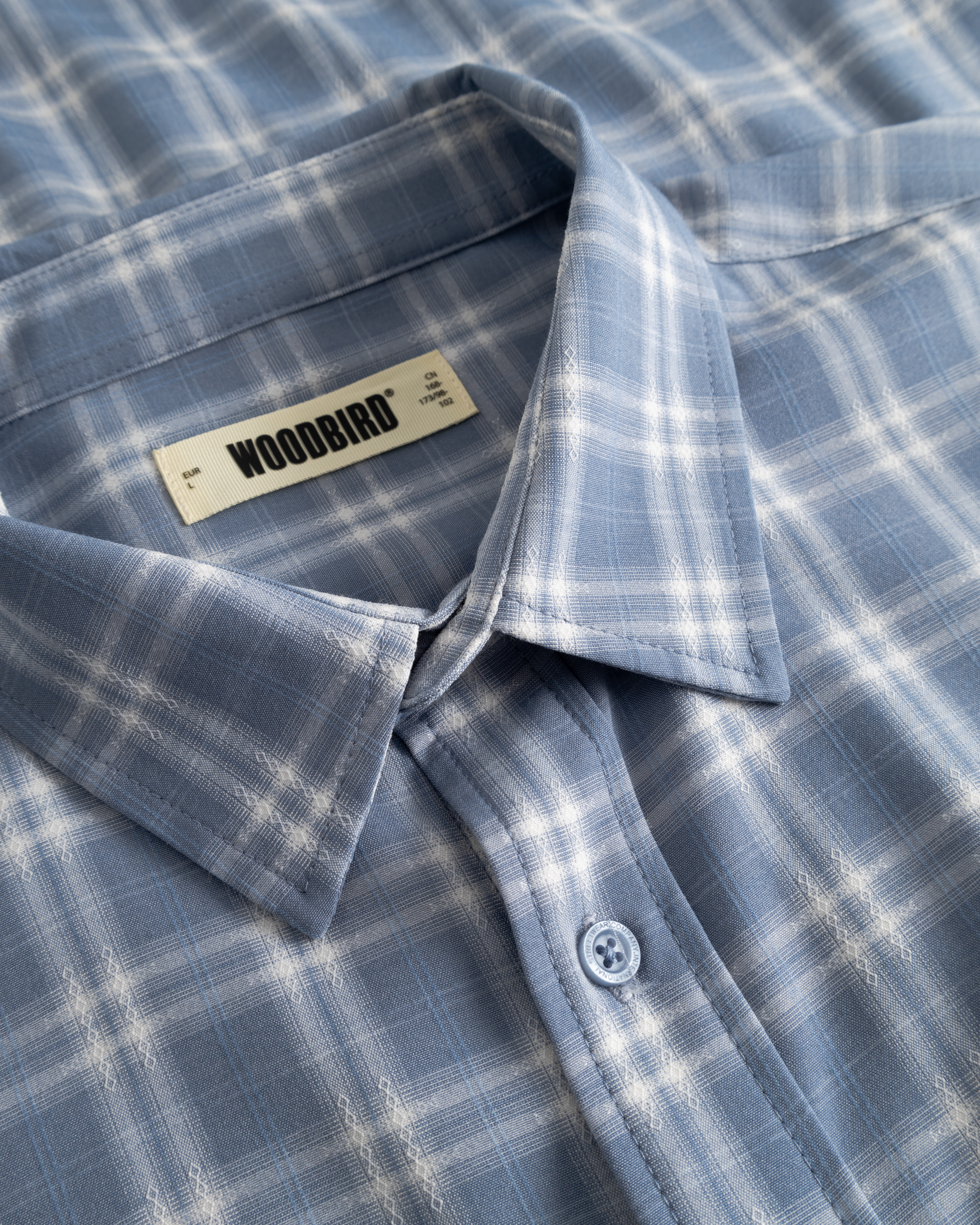Jong Dobby Check Shirt | Light Blue
