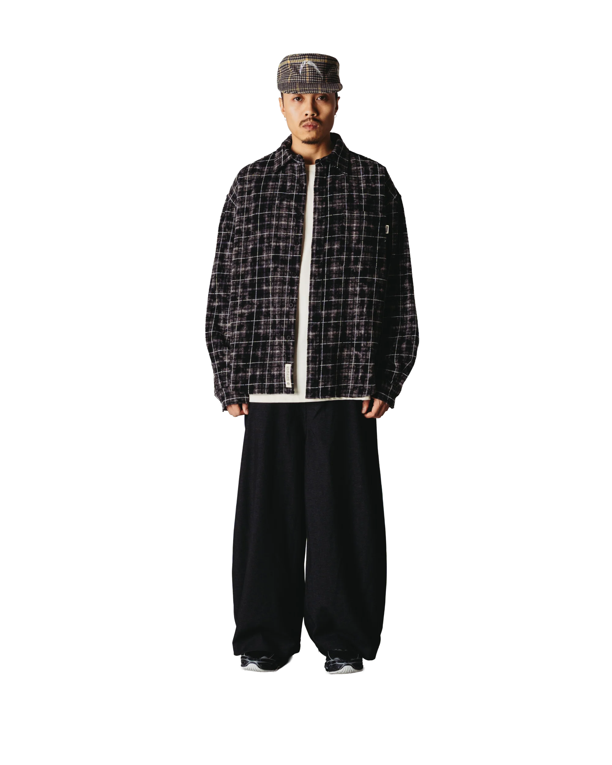 Jong Wash Check Shirt | Black-white