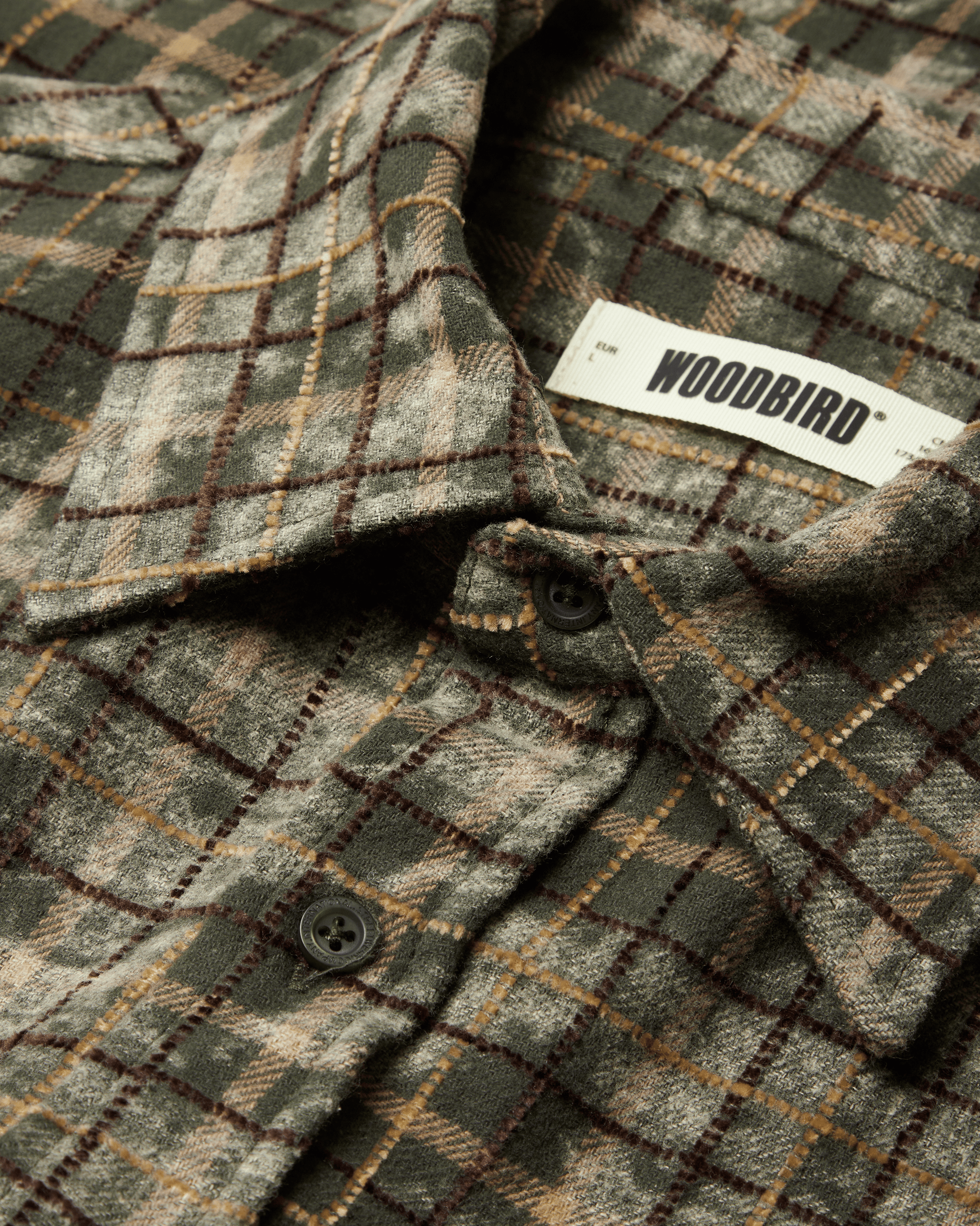 Jong Wash Check Shirt | Honey-dark Olive