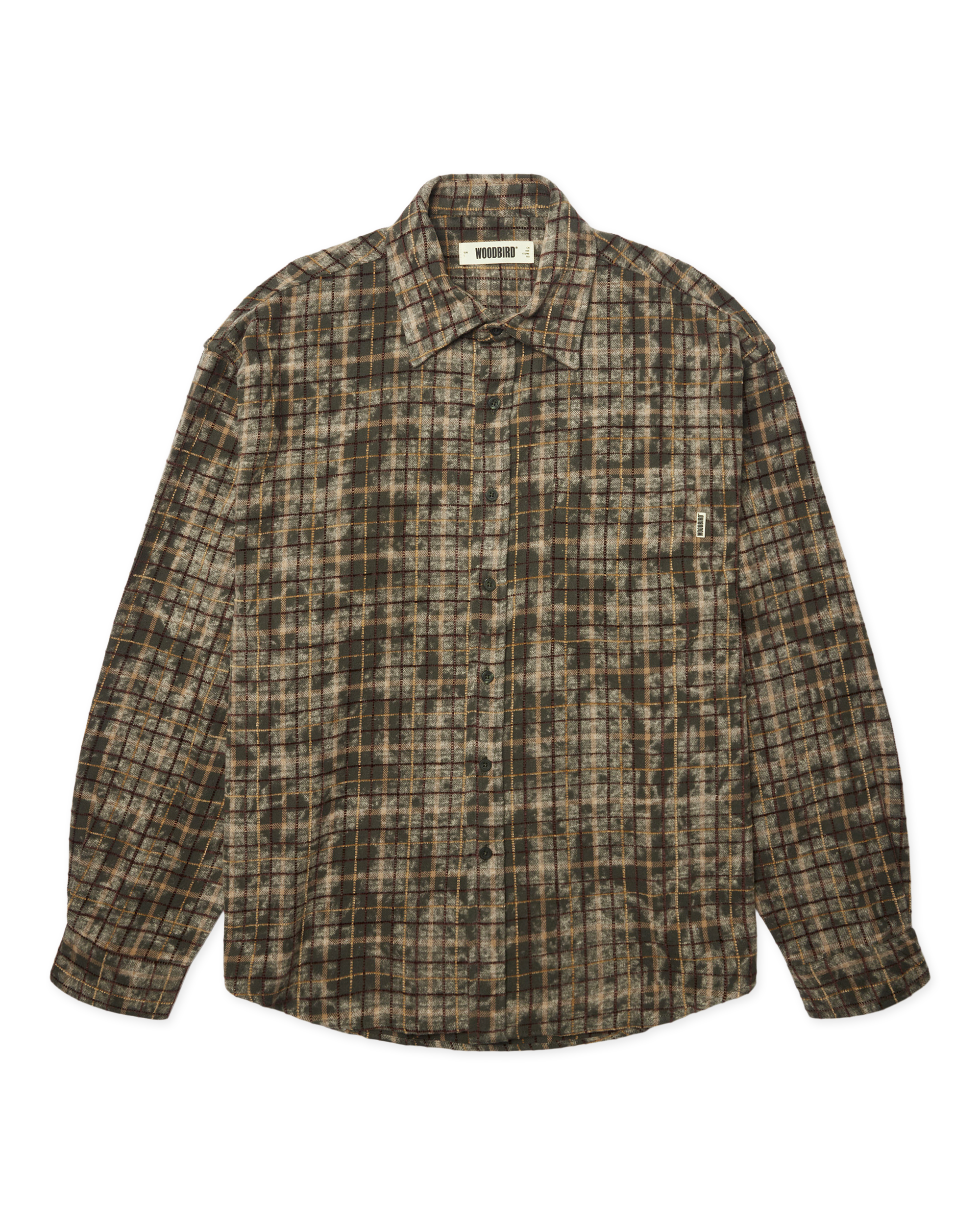 Jong Wash Check Shirt | Honey-dark Olive