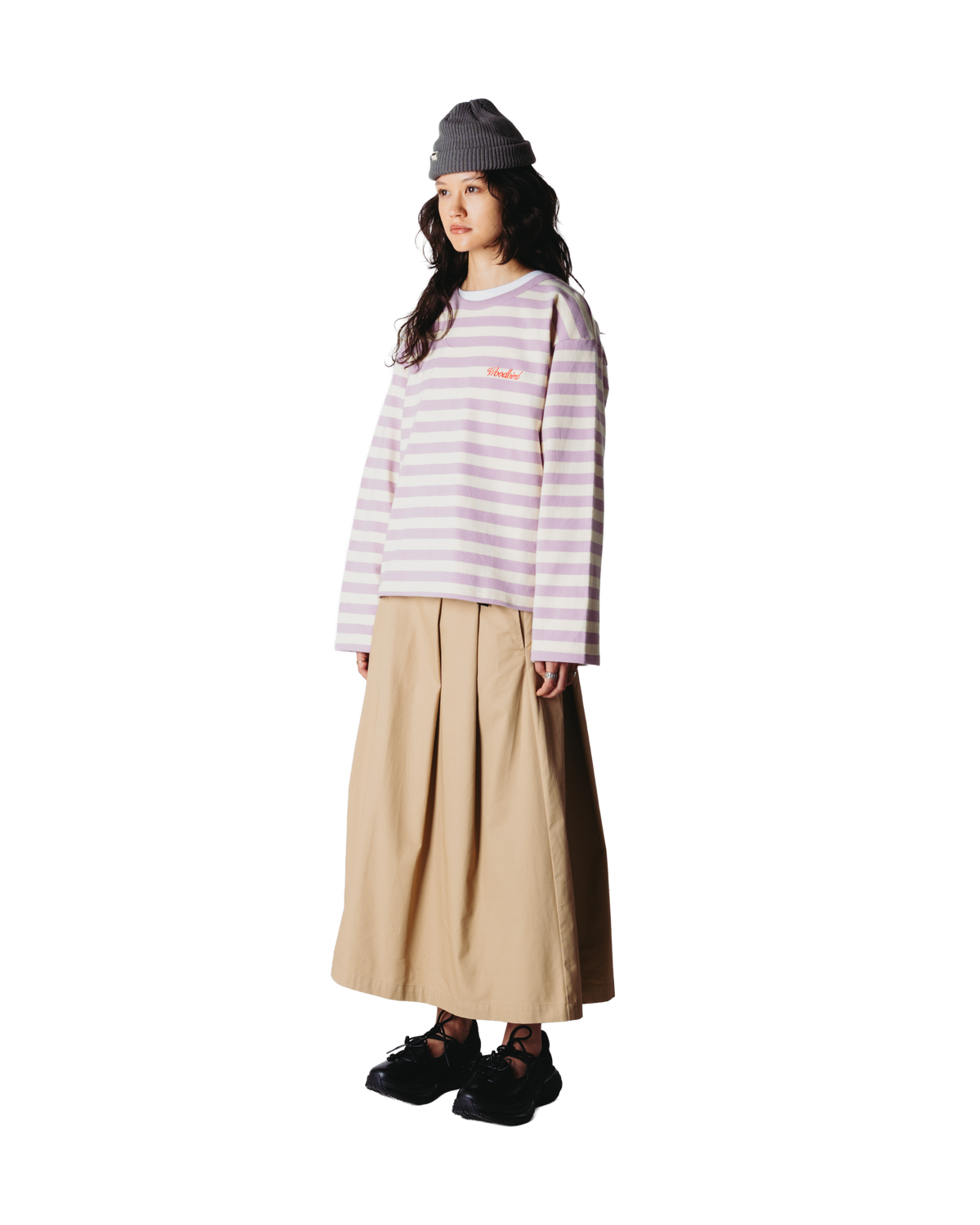 Joul Wide Sleeve Stripe Tee | White-pink