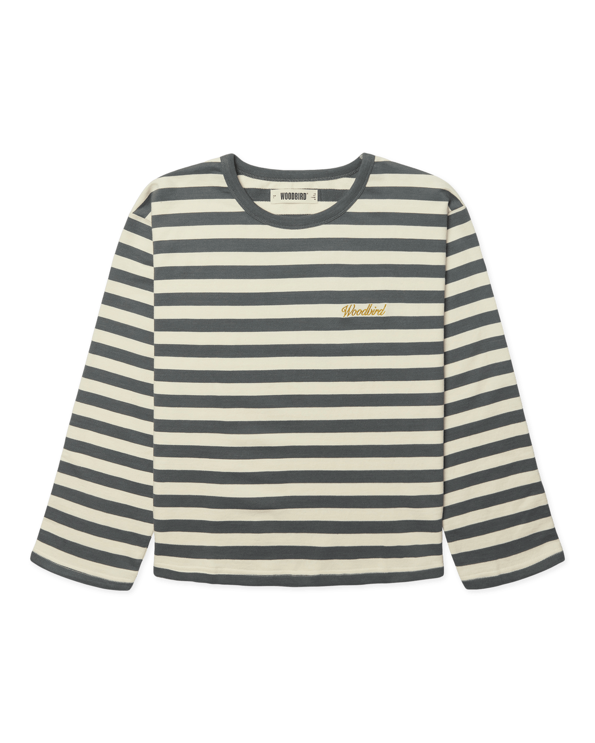 Joul Wide Sleeve Stripe Tee | White-slate Blue