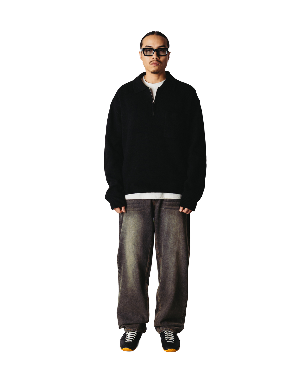 Kang 1/2 Zip Polo | Black