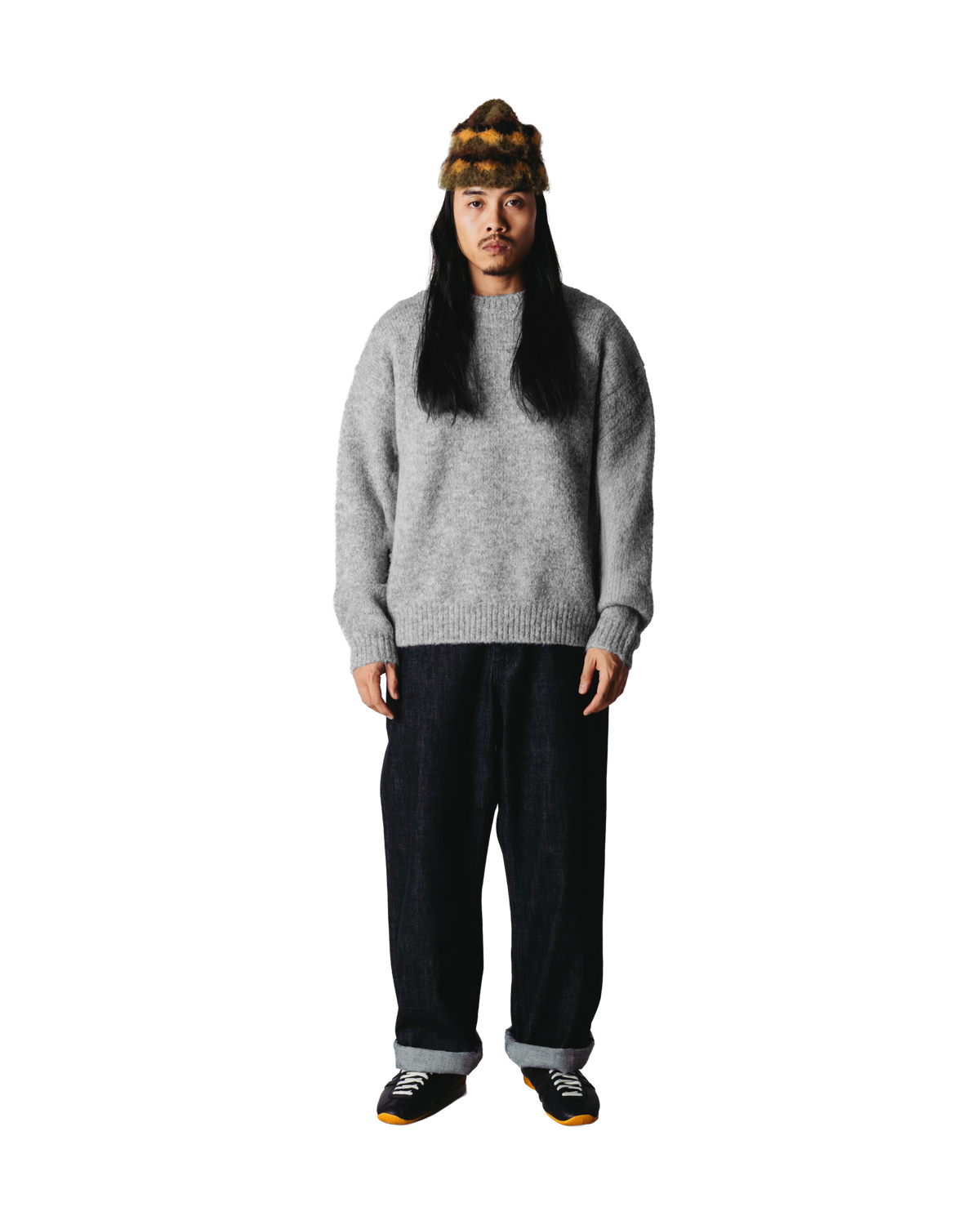 Kurt Mohairy Crew | Dark Grey Melange