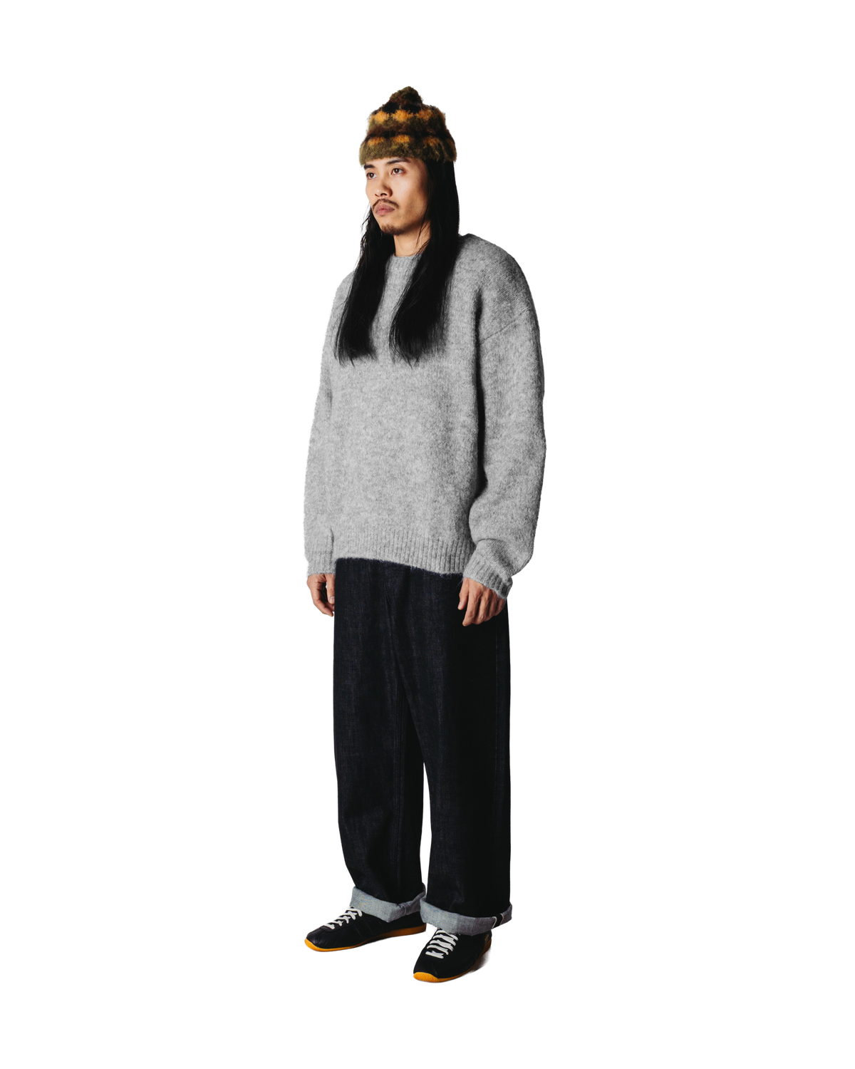 Kurt Mohairy Crew | Dark Grey Melange