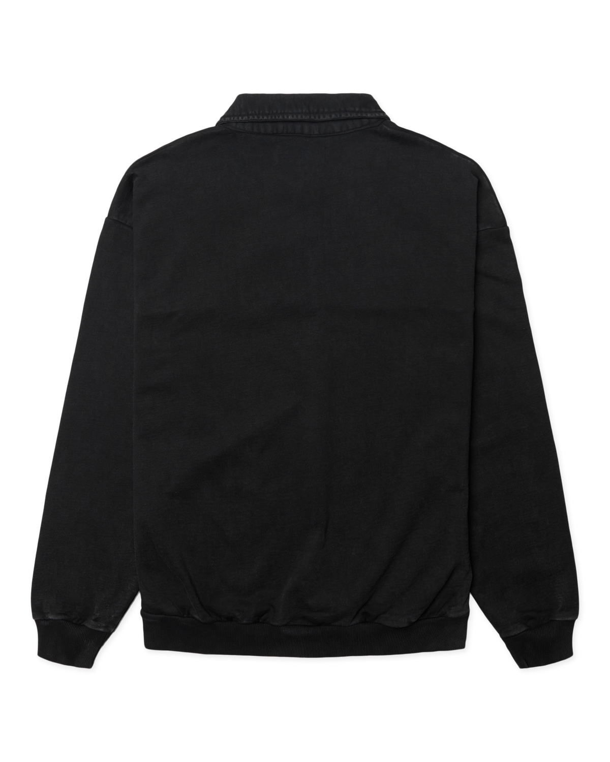 Loke Washed Zip Polo | Black