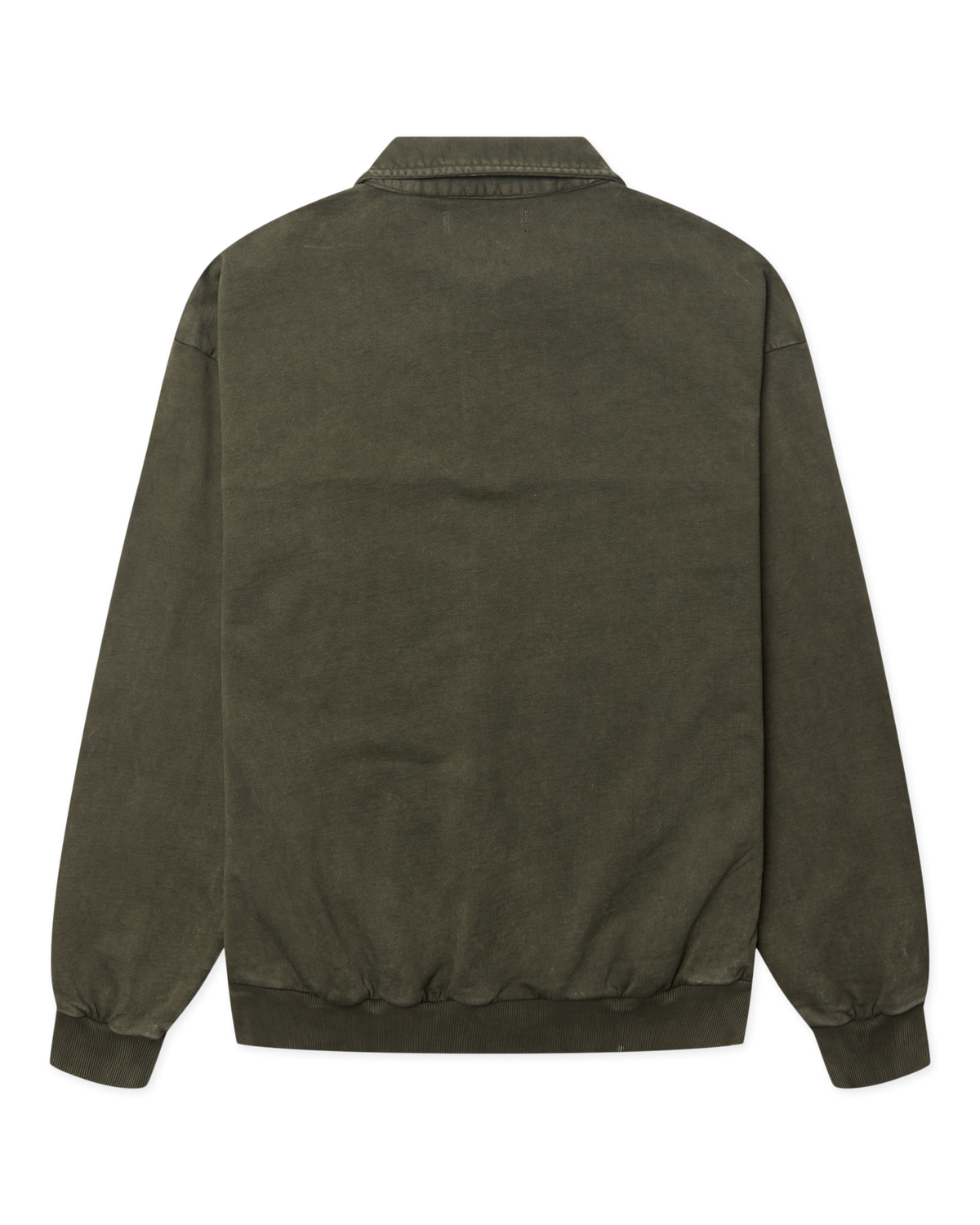 Loke Washed Zip Polo | Dark Olive