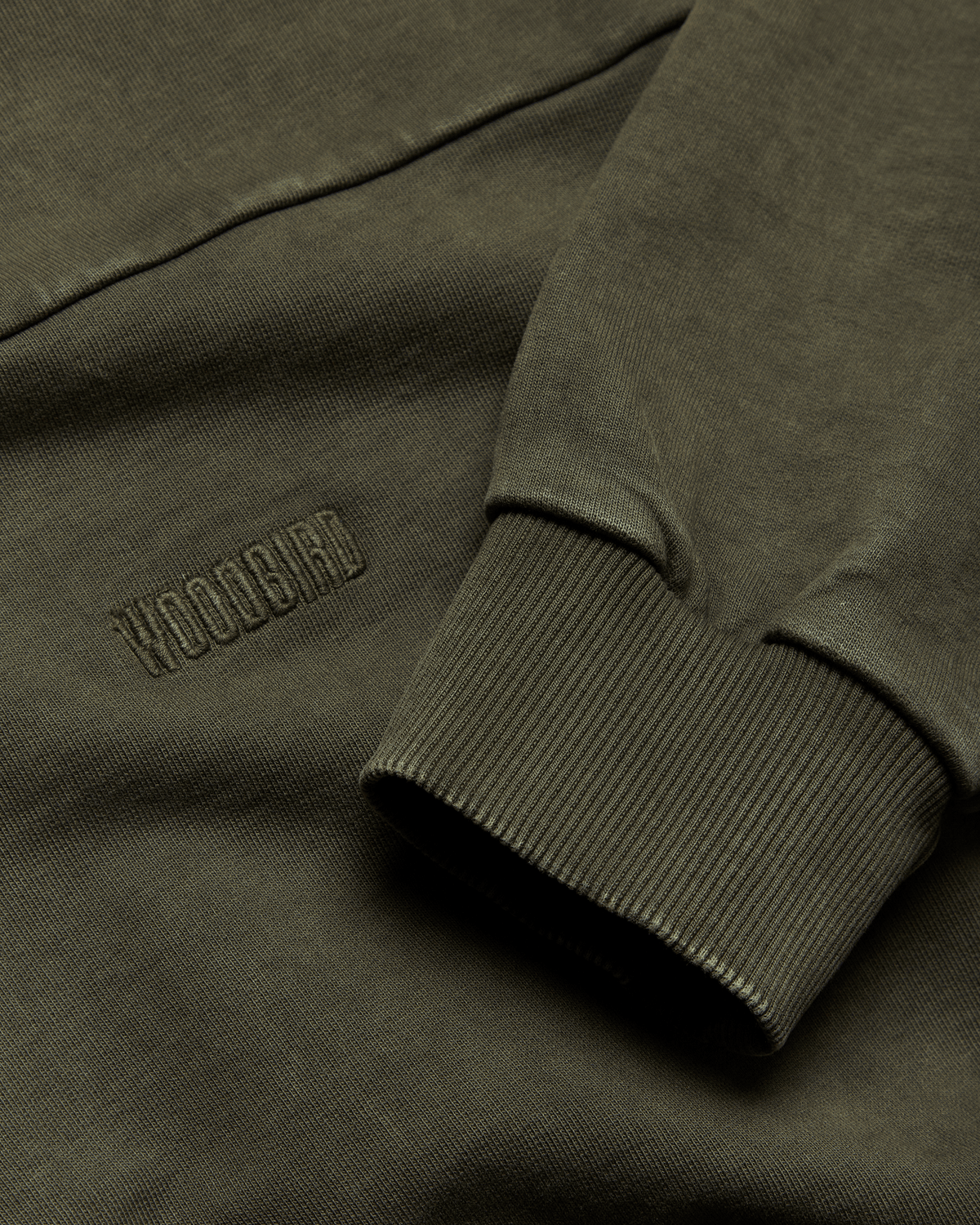 Loke Washed Zip Polo | Dark Olive