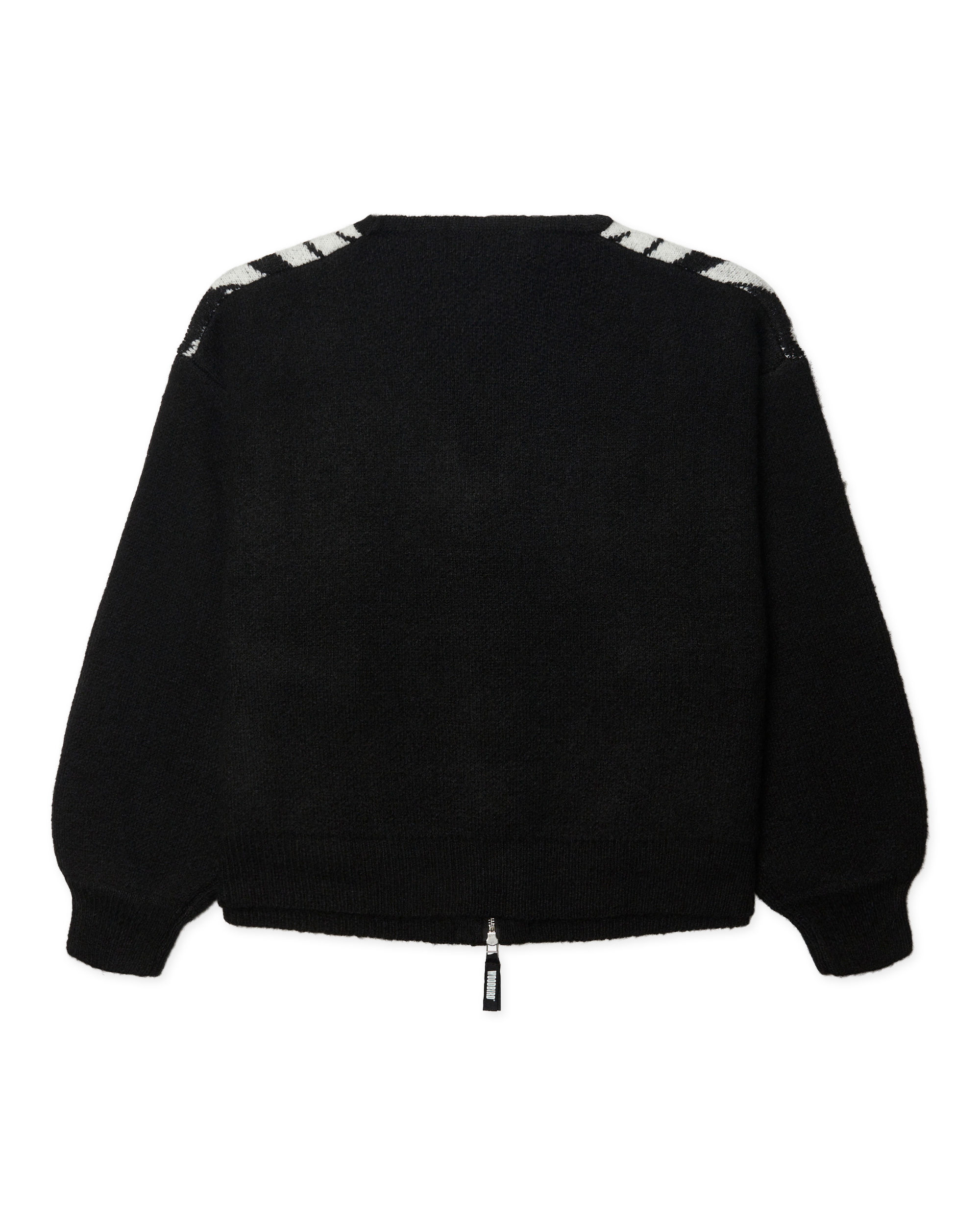 Oni Zebra Zip Cardigan | Black-white