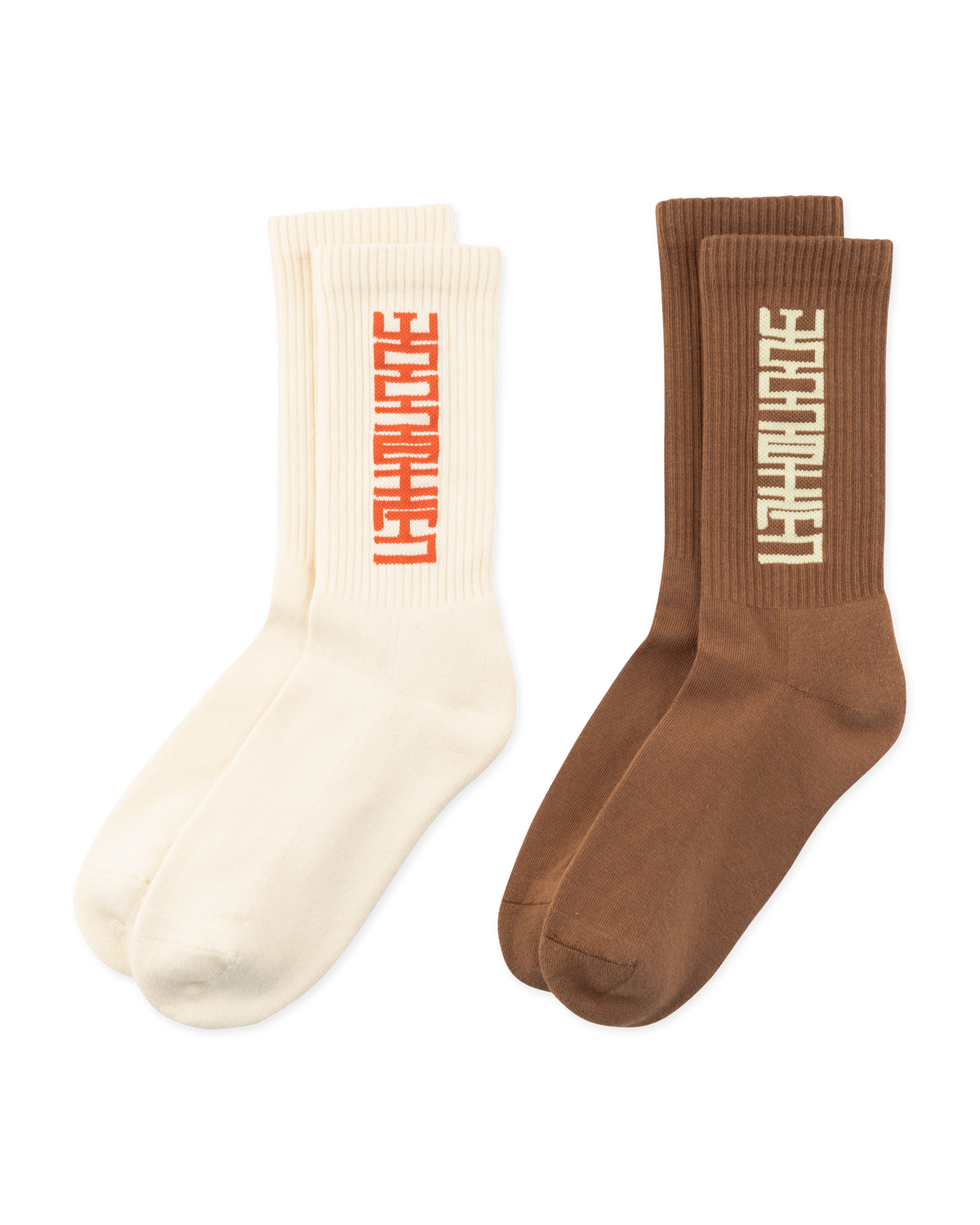 Tennis Sign Socks | Off White-brown