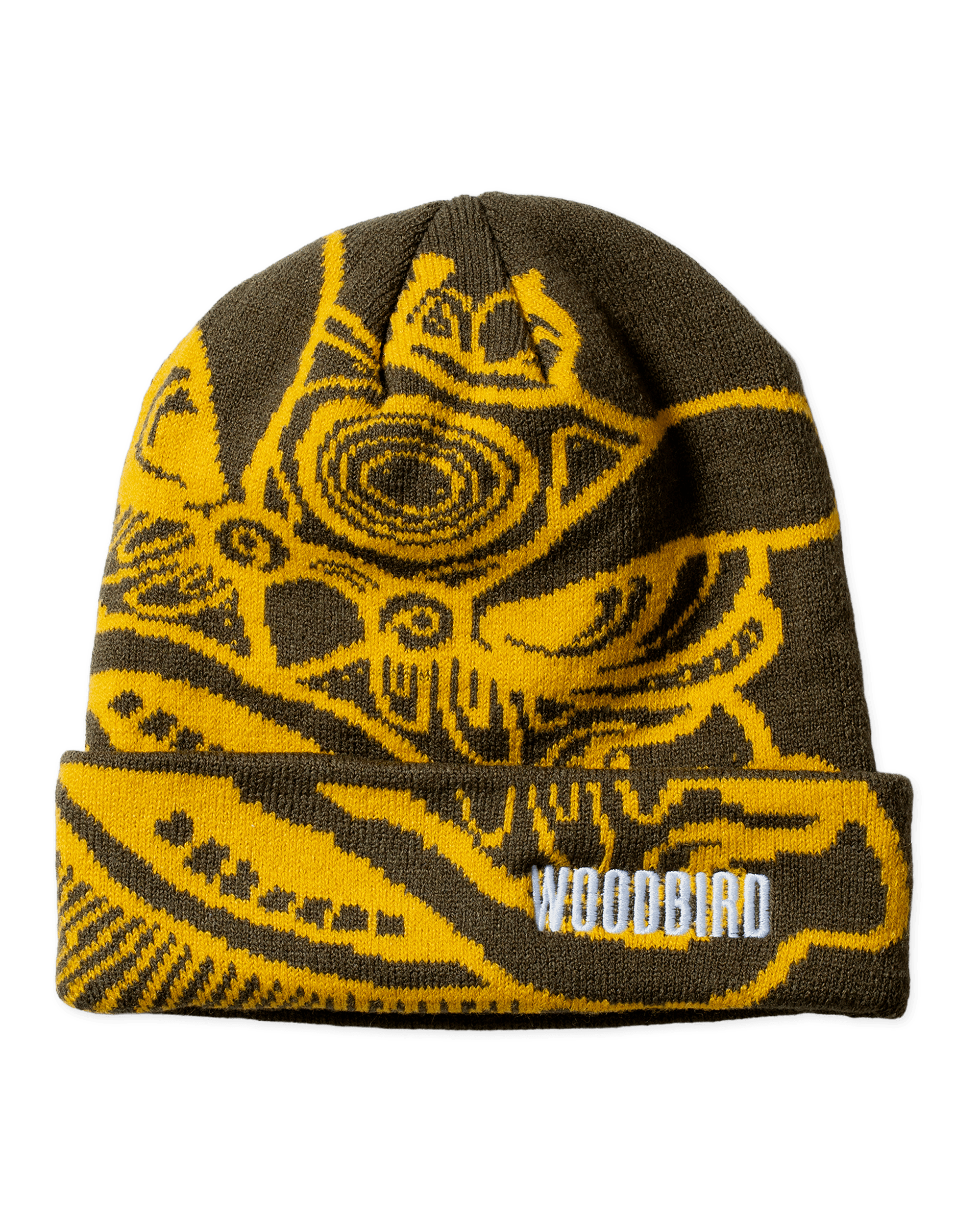 Yan Lion Jq Fold Beanie | Dark Brown-yellow