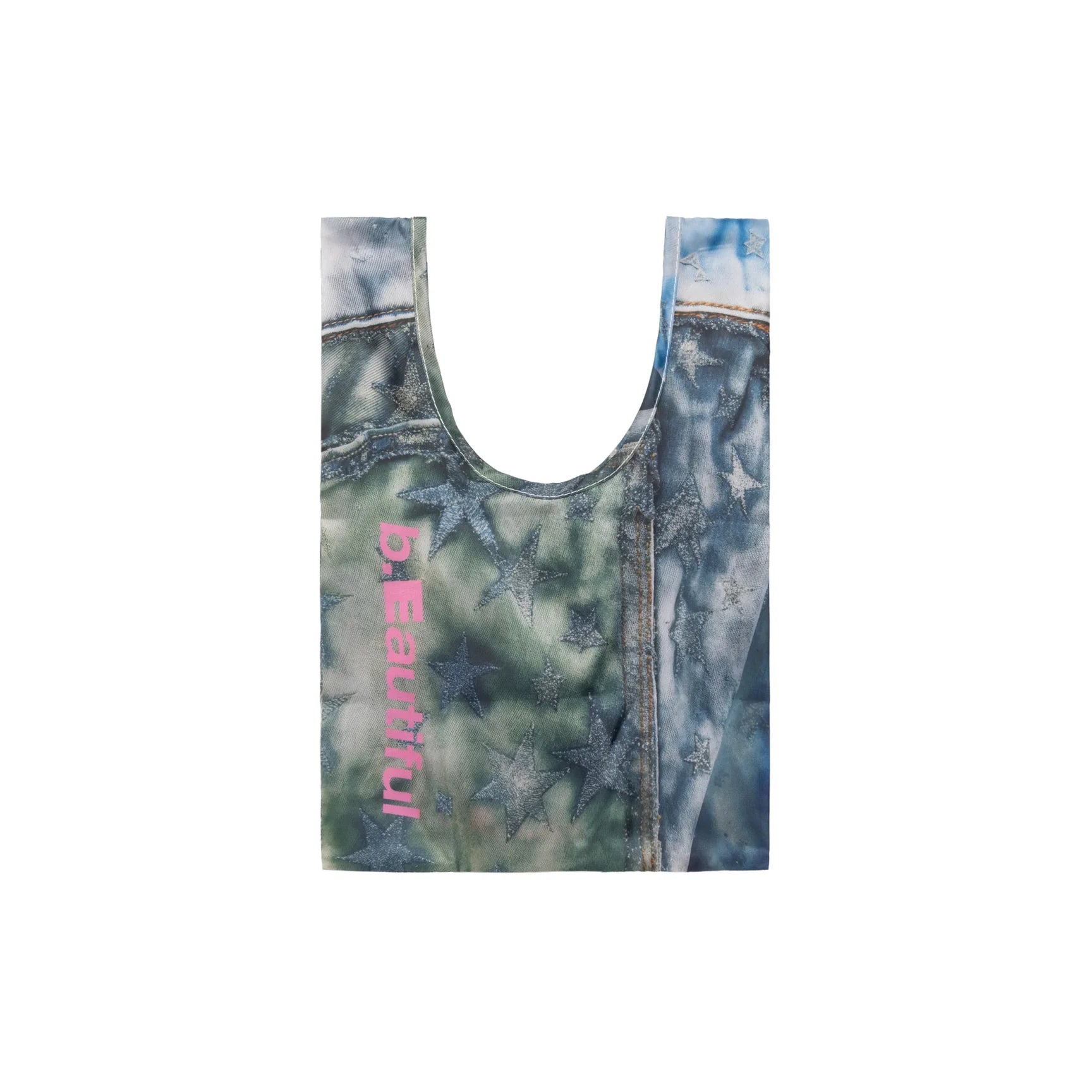 Star Denim Reusable Bag Mini (Grey / Pink)