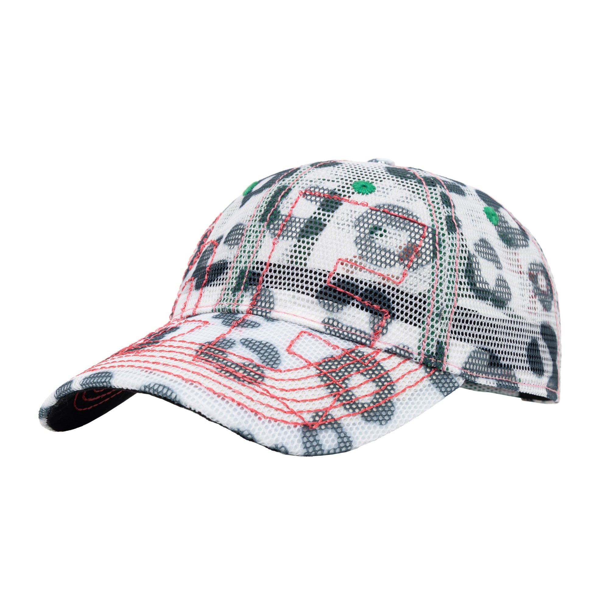 b.Eautiful Vapor 6 Panel Hat | White Leopard Mesh/Hot Pi