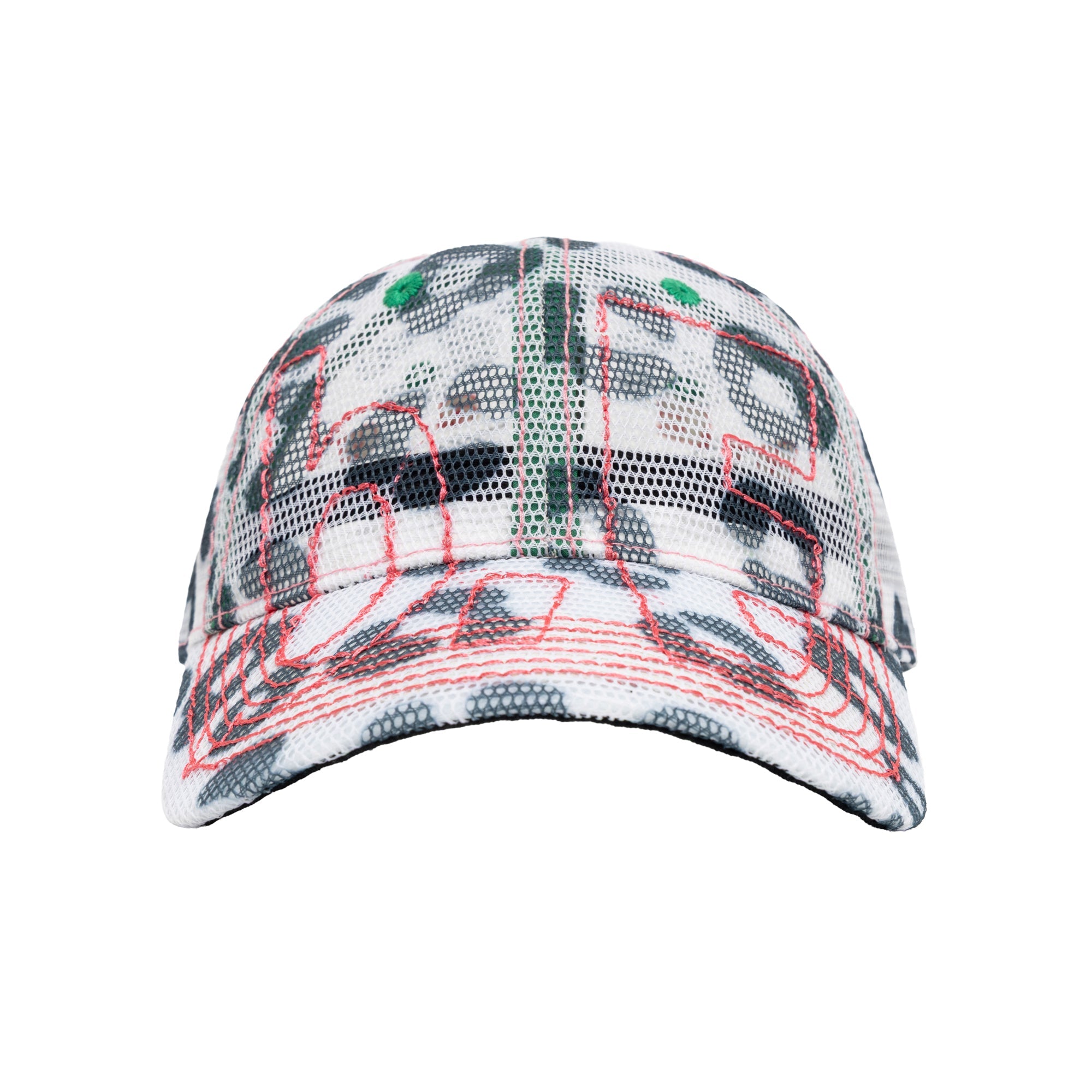 b.Eautiful Vapor 6 Panel Hat | White Leopard Mesh/Hot Pi
