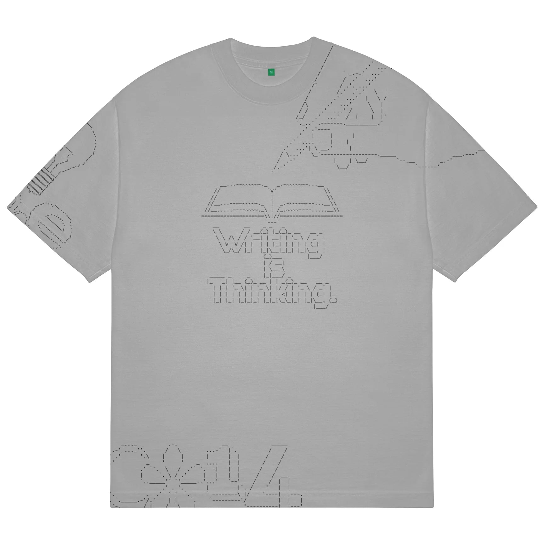 Writing T-Shirt (Dark Silver)